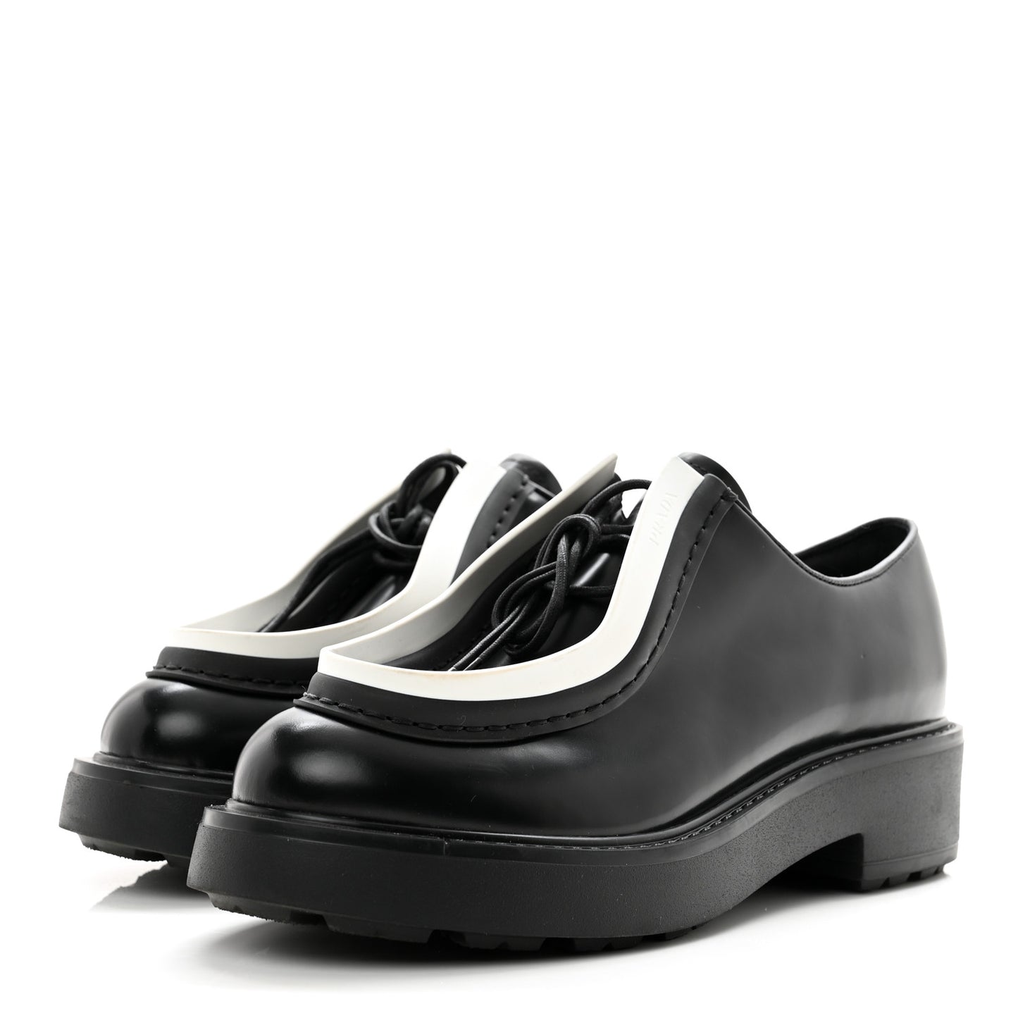 Spazzolato Rois Monolith 55mm Derby Loafers 39.5 Black White