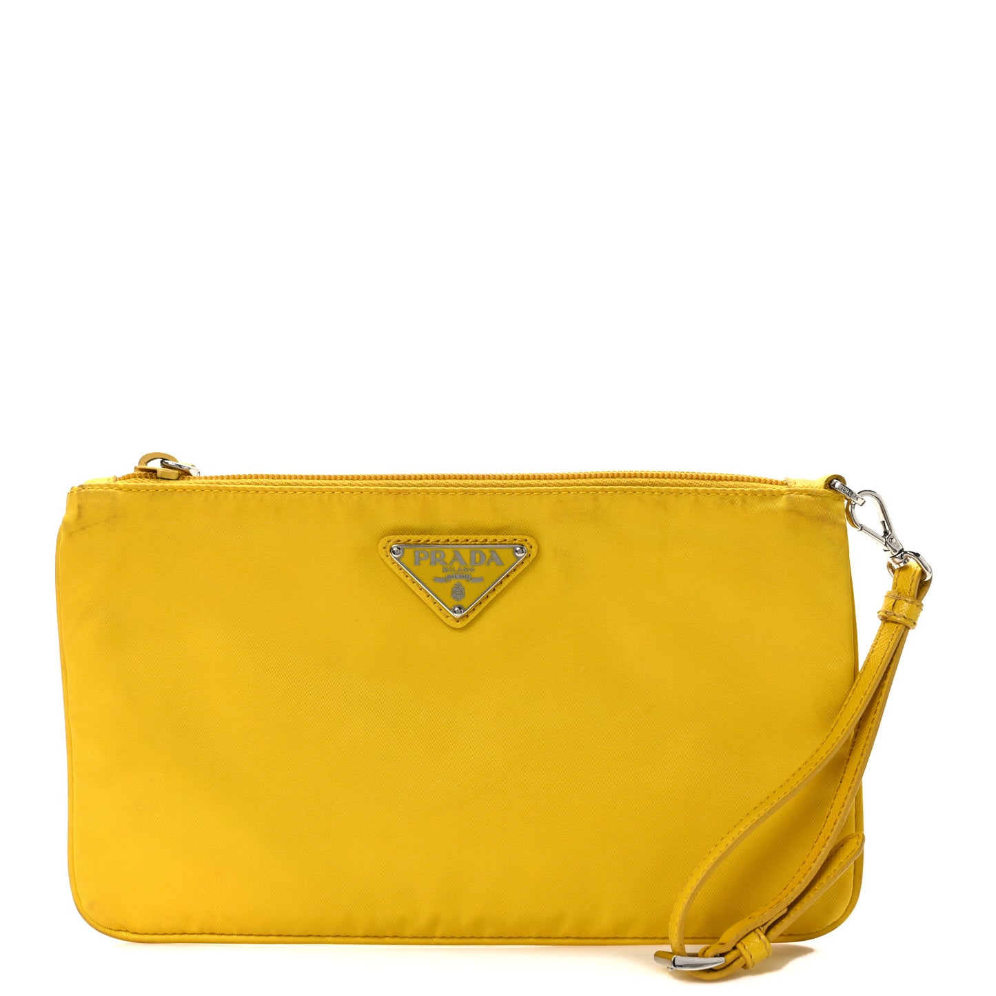 Tessuto Nylon Triangle Wristlet Pouch Yellow