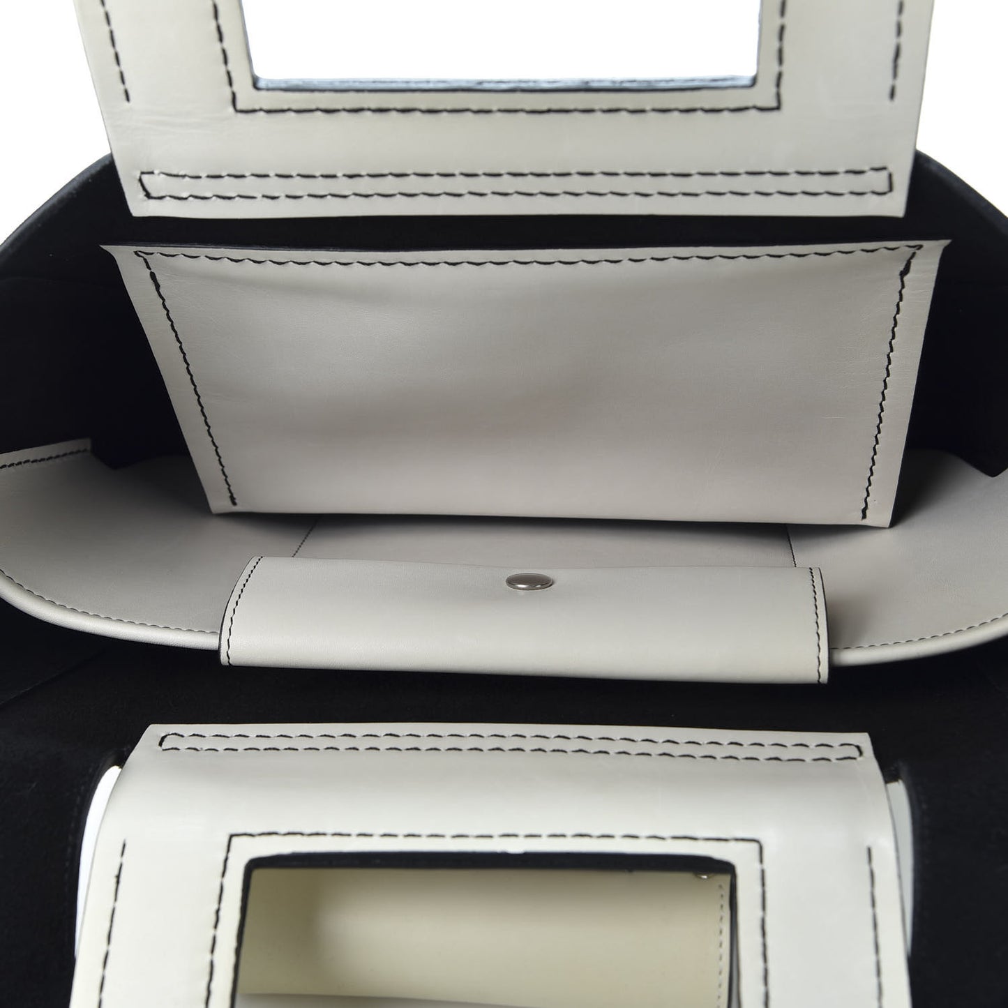 Natural Calfskin Small Square With Pocket White