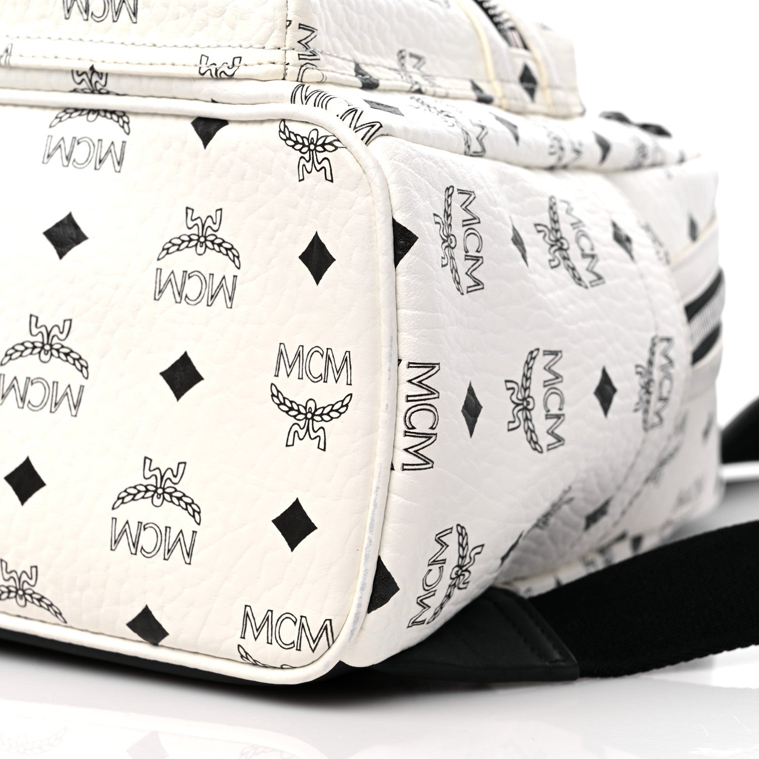 MCM Visetos Studded Small Stark M Backpack White 8 of 9
