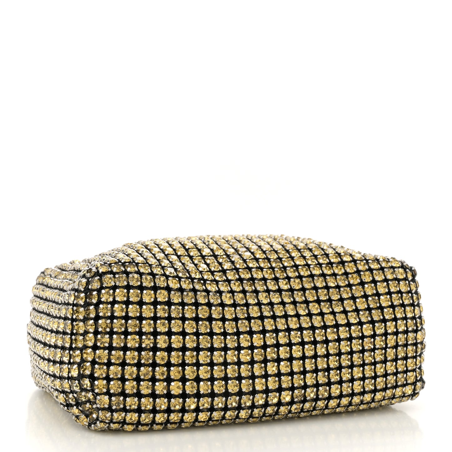 Mesh Crystal Rhinestone Mini Heiress Pouch Porcelain