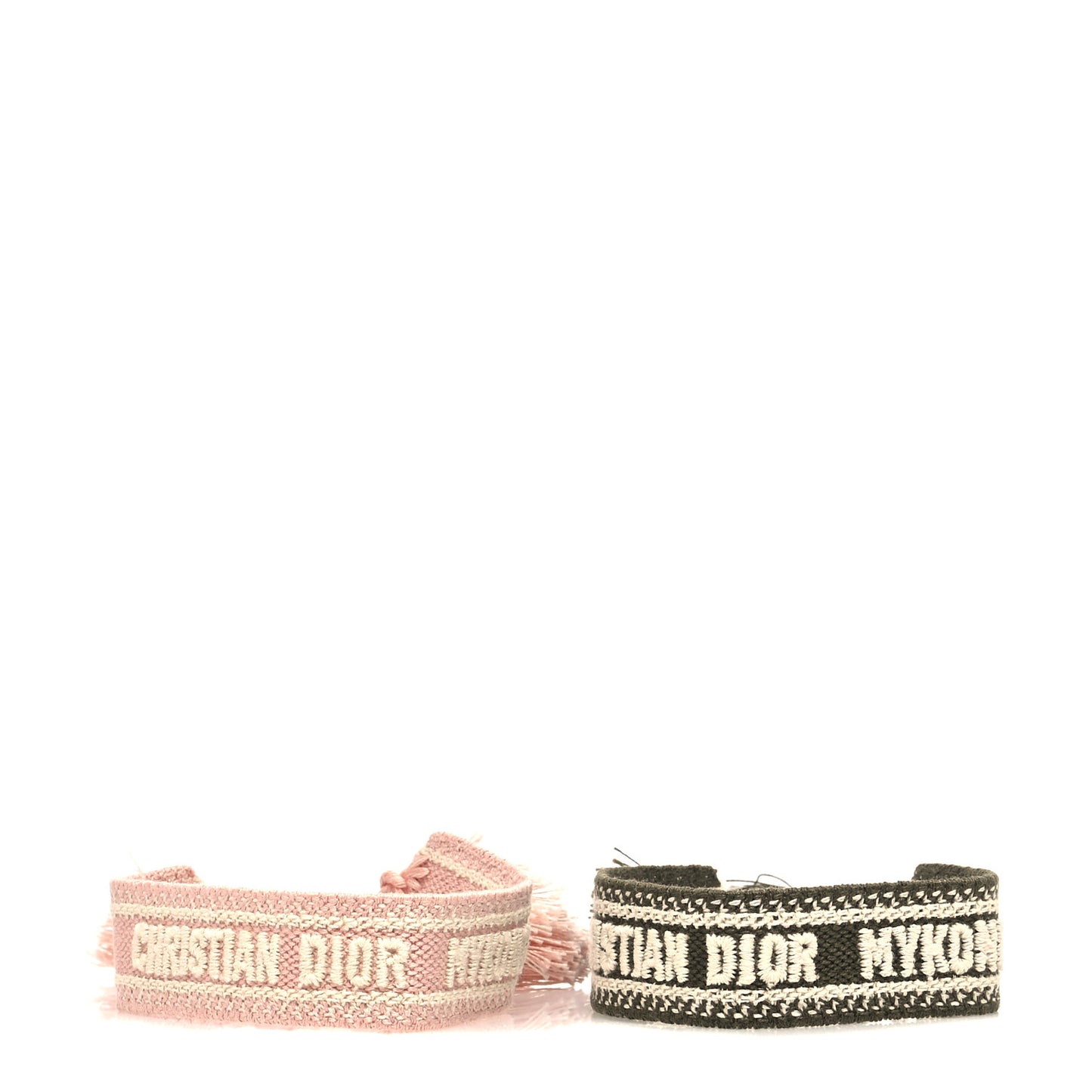 Woven Cotton J'Adior Friendship Bracelet Set Pink Black