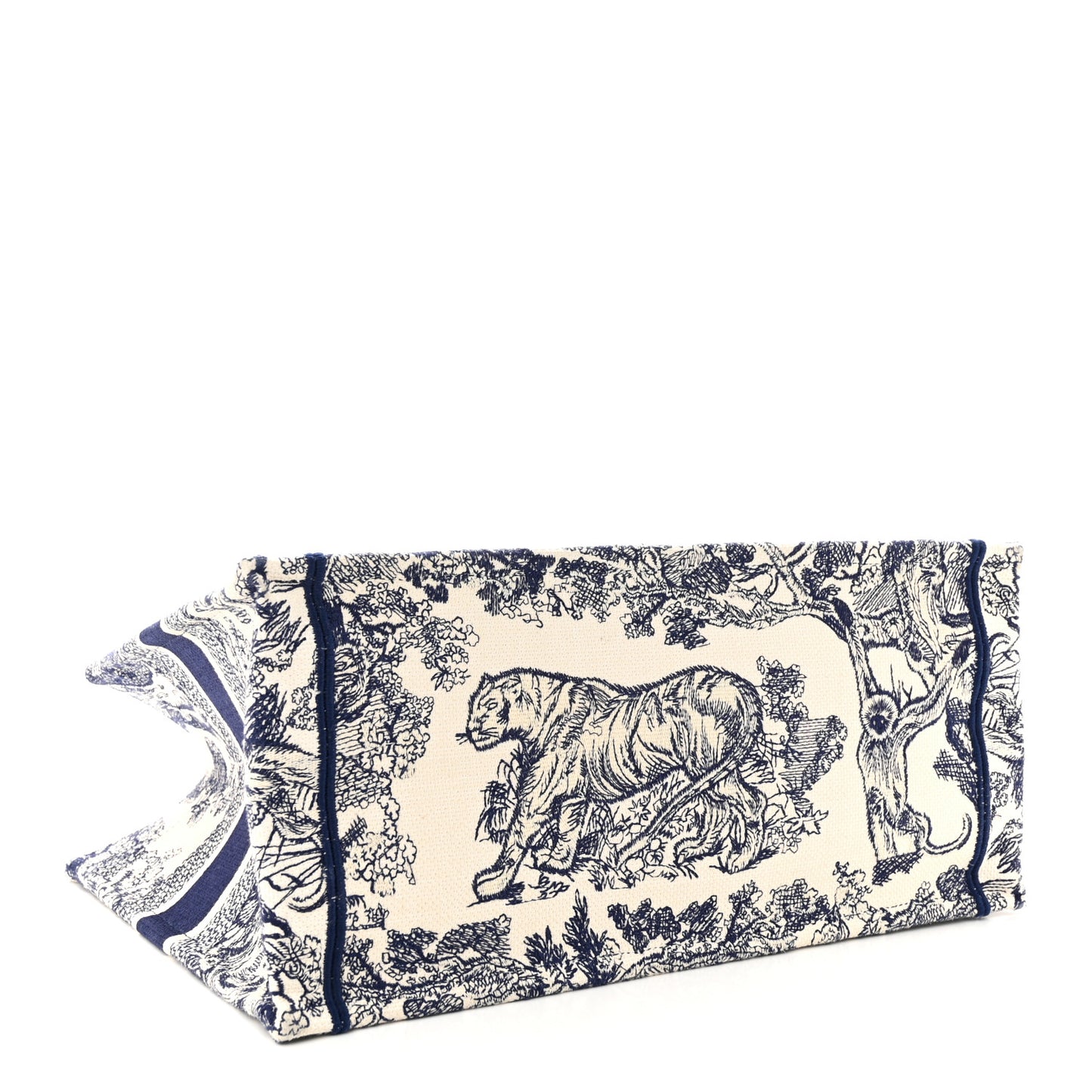 Canvas Embroidered Medium Dioriviera Toile De Jouy Book Tote Blue