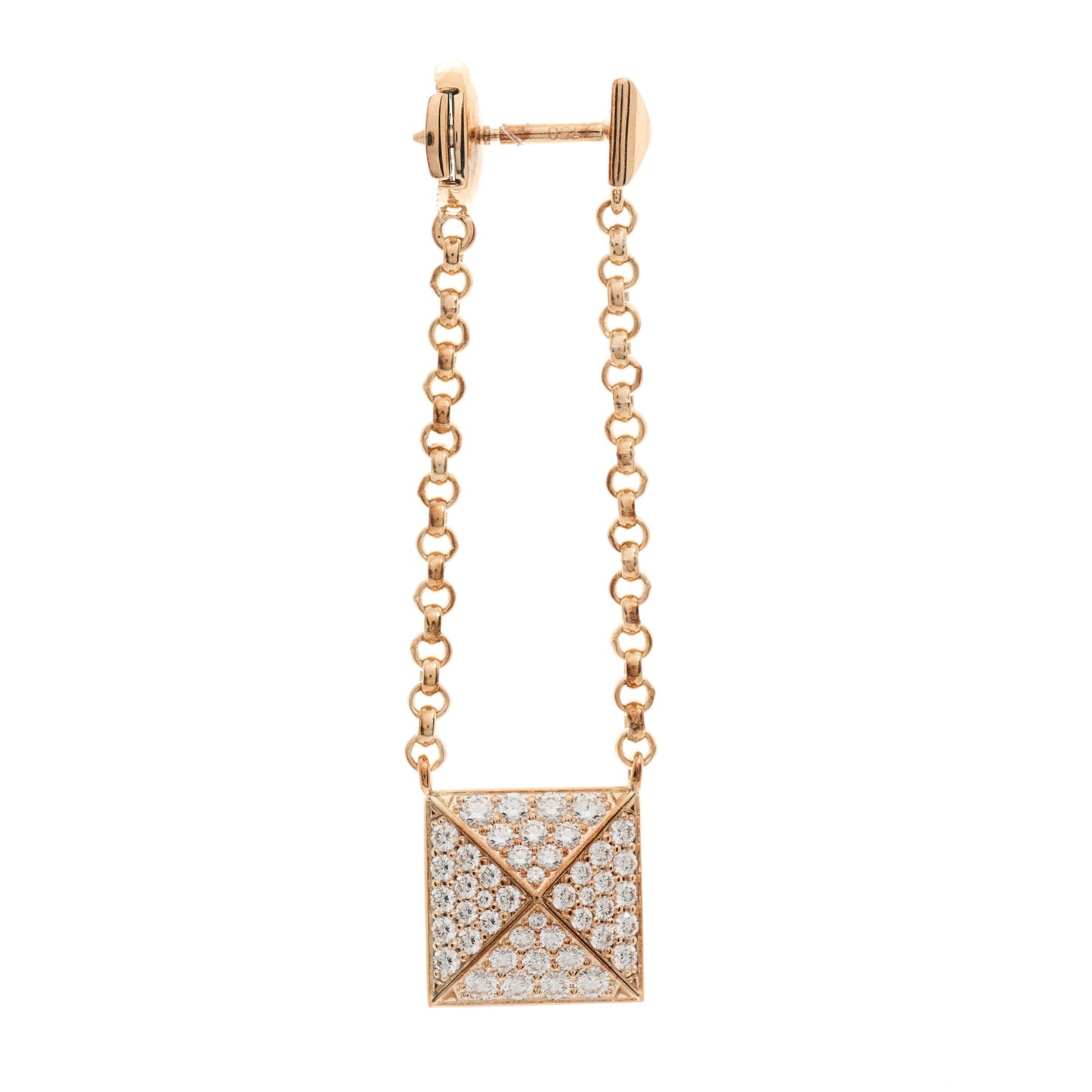 18K Rose Gold Diamond Clou d'H Dangle Earrings