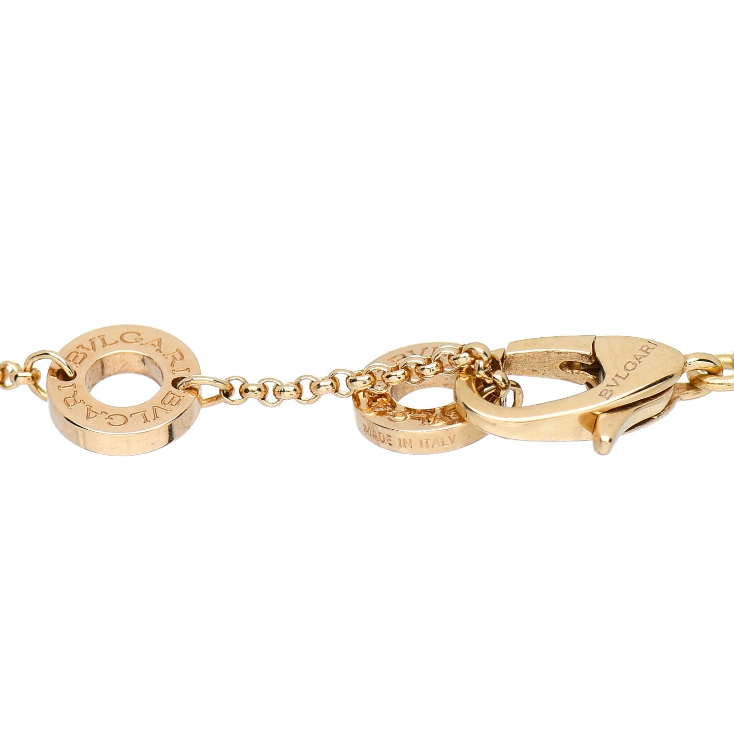 18K Yellow Gold Mother of Pearl BVLGARI BVLGARI Chain Bracelet XXS