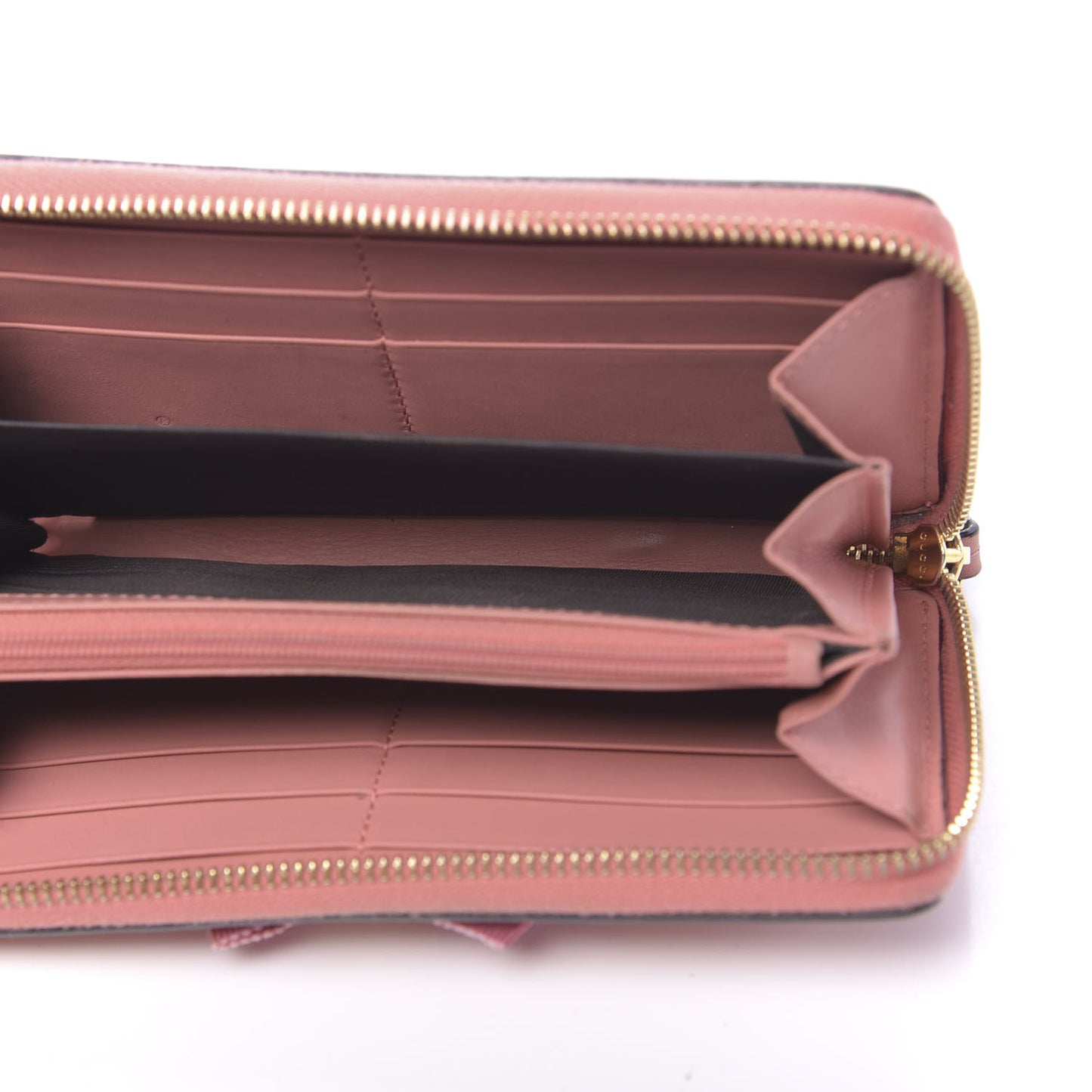 Lambskin GG Bow Zip Around Wallet Light Pink