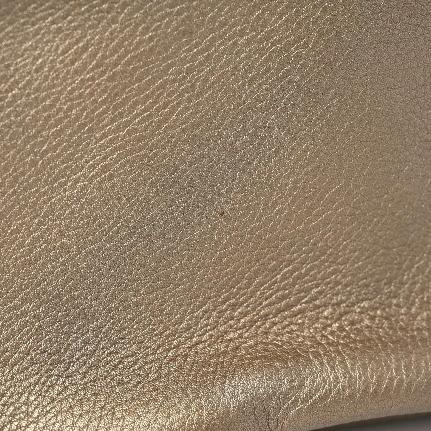 Metallic Pebbled Calfskin Small Soho Disco Bag Golden Beige