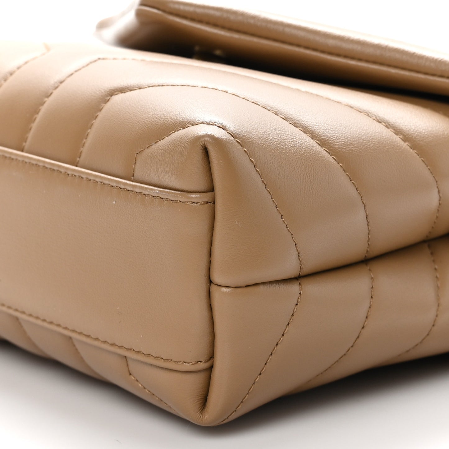 Calfskin Y Quilted Monogram Toy Loulou Crossbody Bag Latte