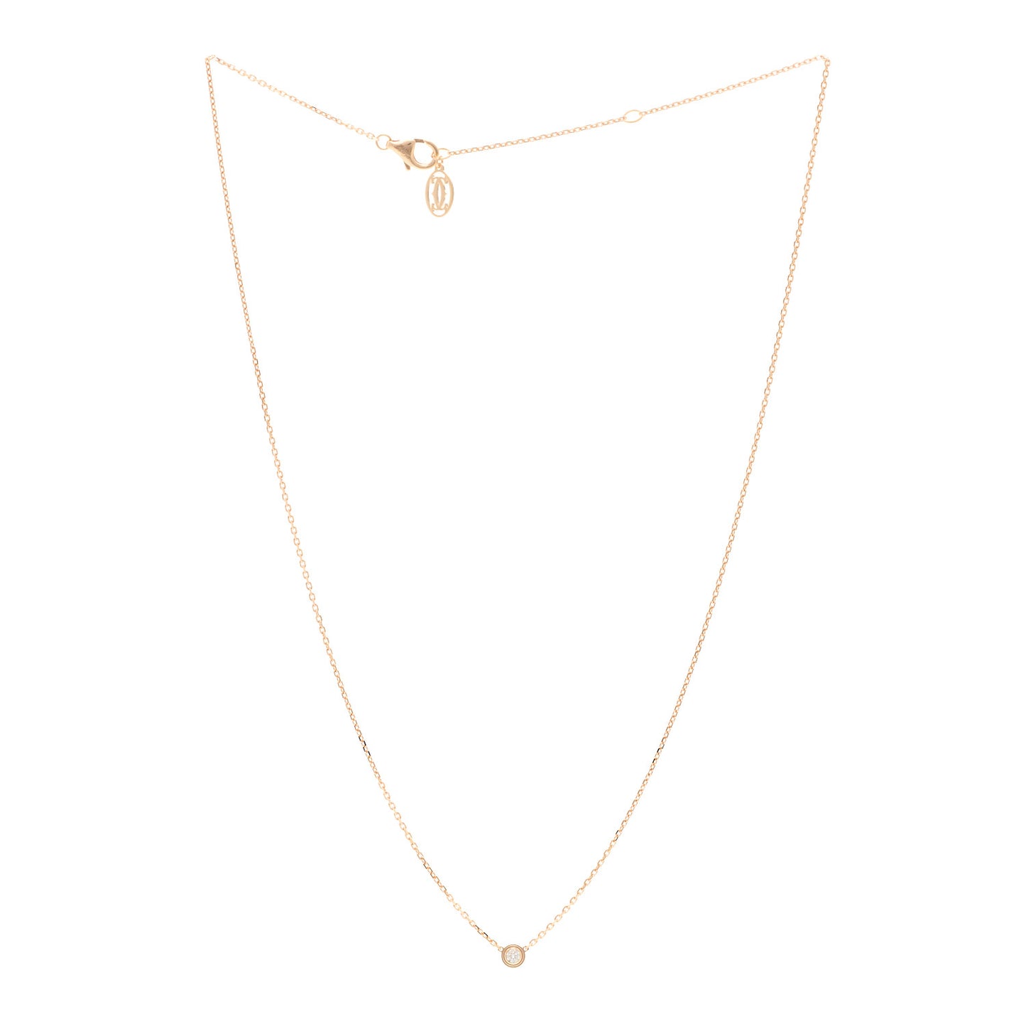 18K Pink Gold Diamond XS D'Amour Pendant Necklace