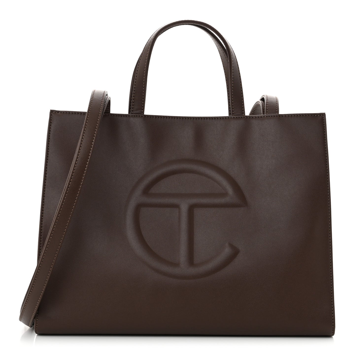 Vegan Leather Medium Shopping Bag Chocolate