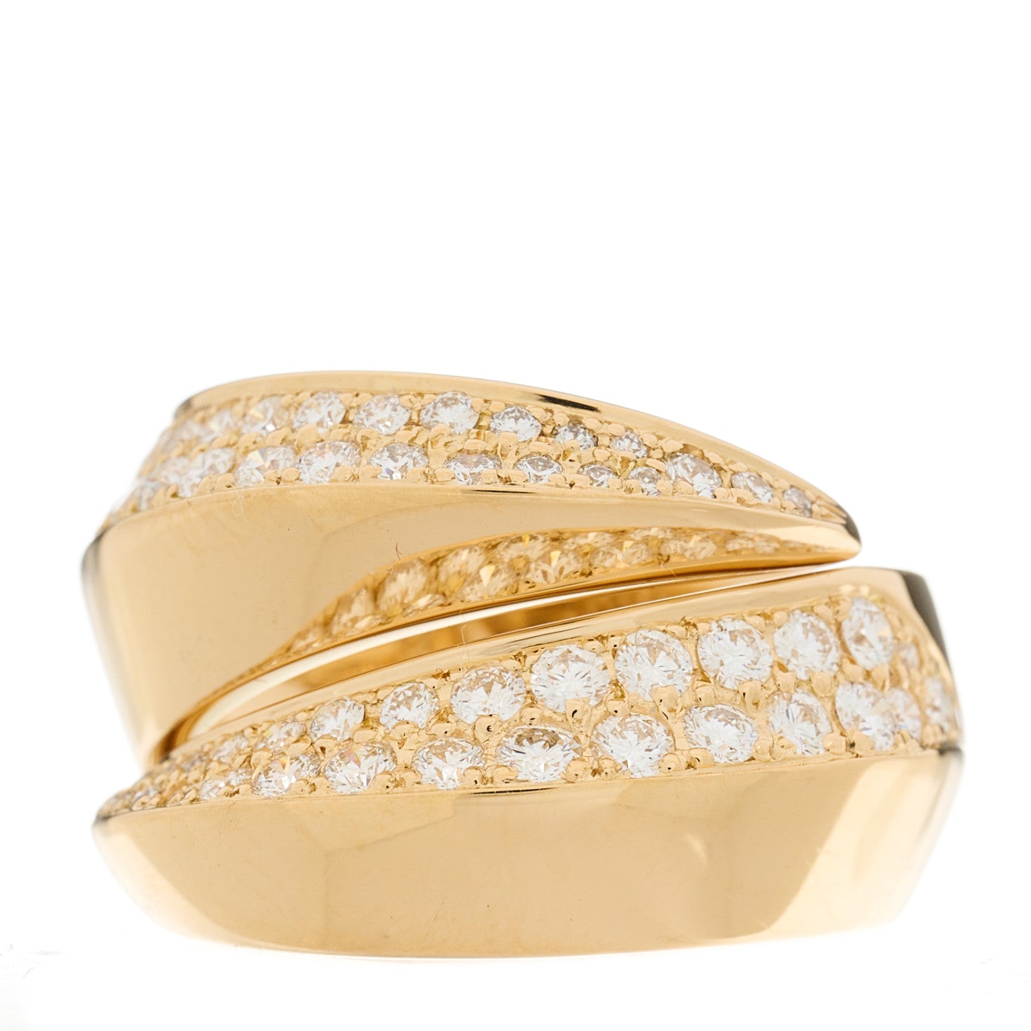 Cartier 18K Yellow Gold Diamond Panthere Griffe Ring 51 5.75 1 of 6