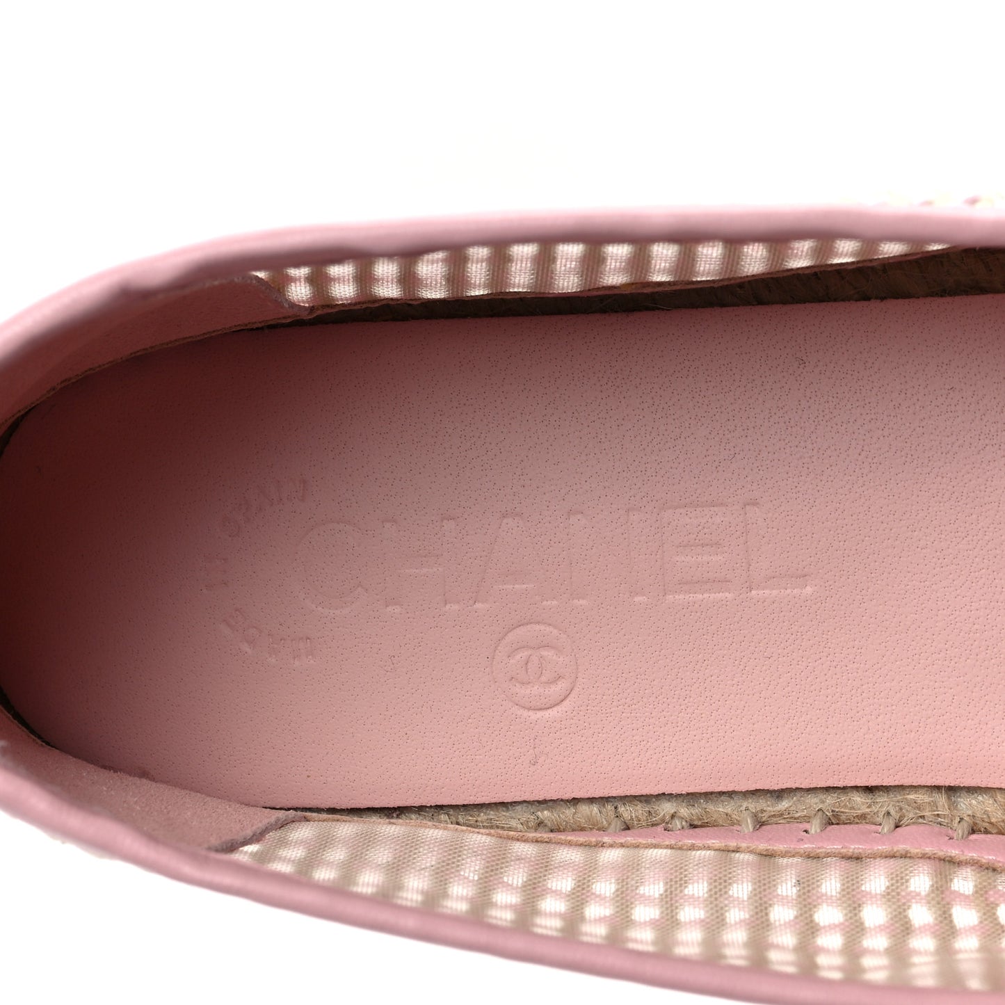 Mesh Lambskin CC Espadrilles 41 Light Pink Beige