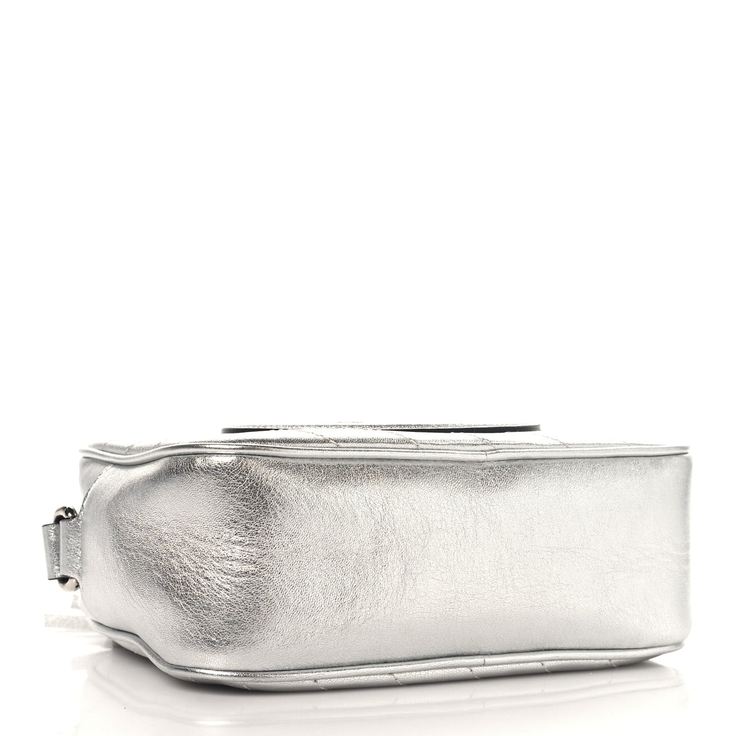 Metallic Sakai Be Green Calfskin Diagonal Stitched Small Blondie Shoulder Bag Silver