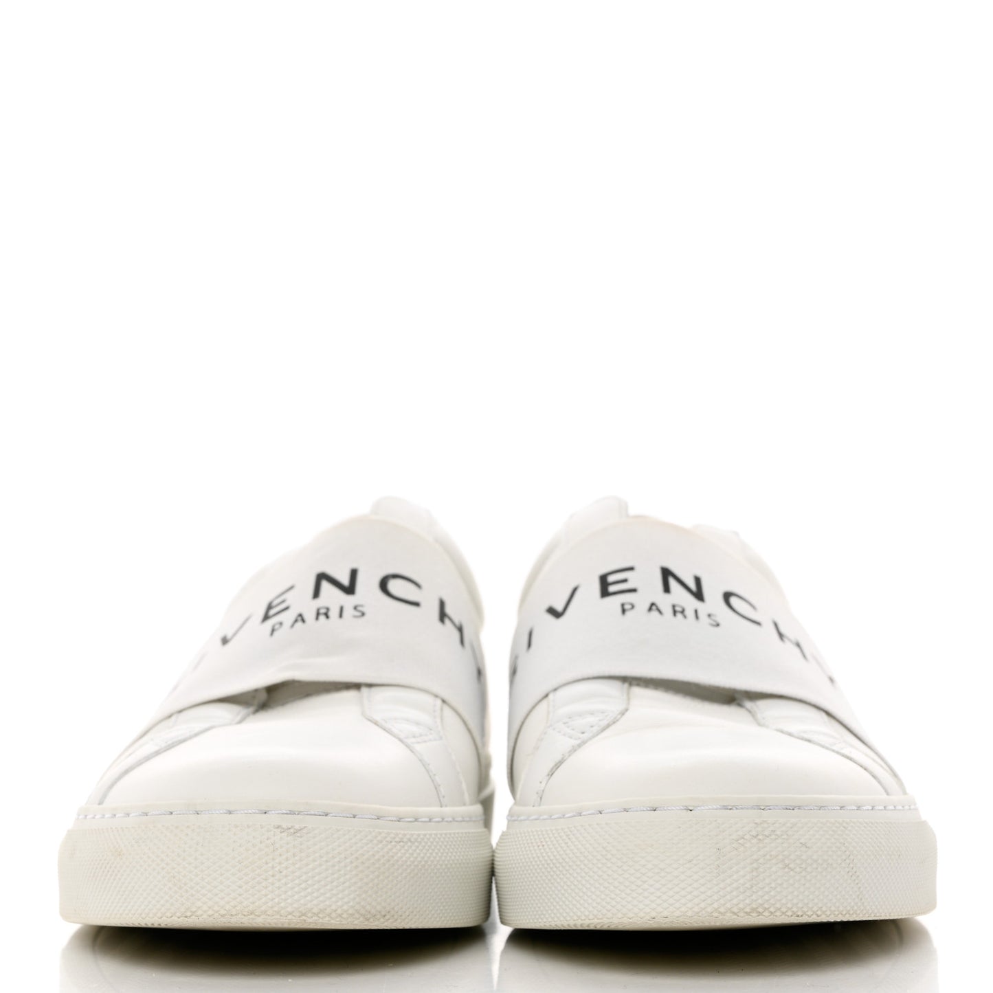 Calfskin Band Logo Womens Urban Street Sneakers 40 White