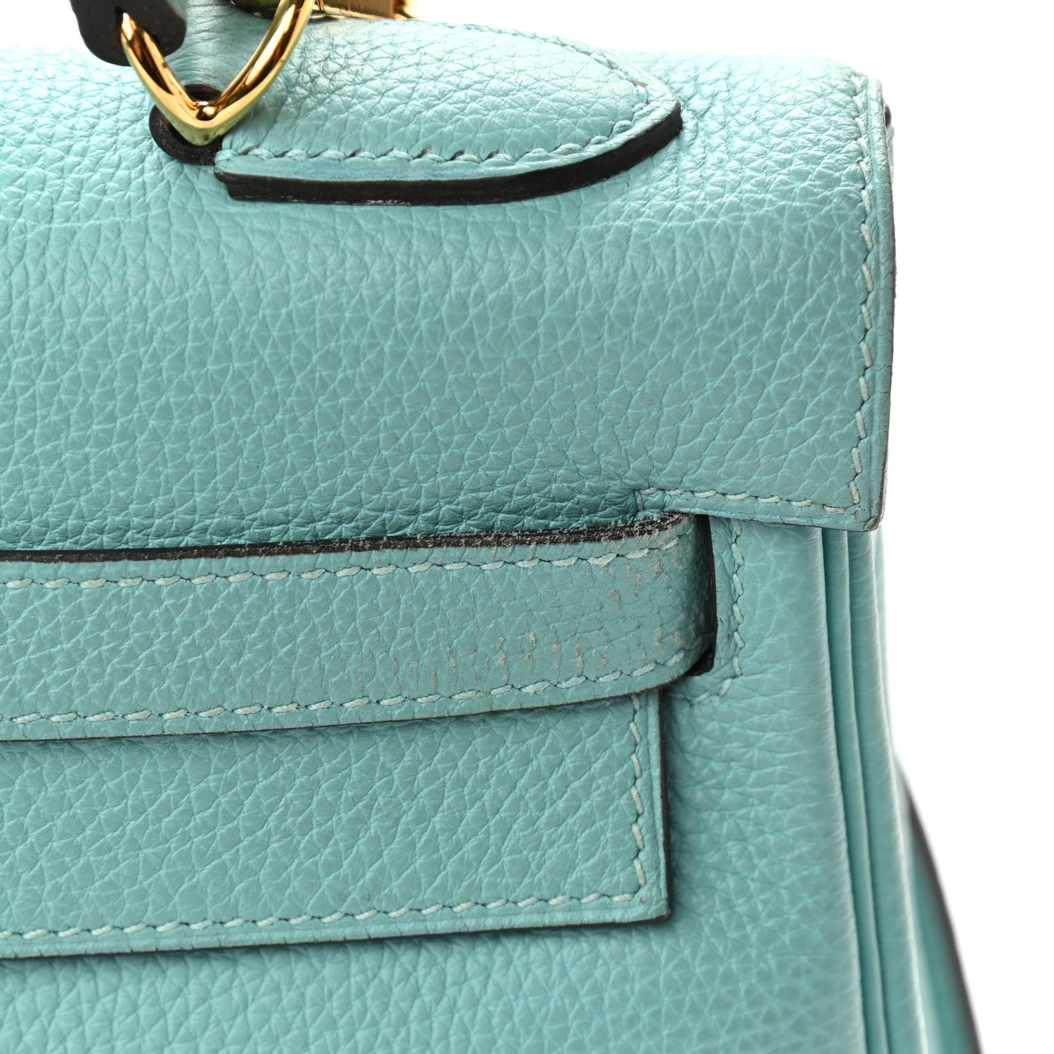 Hermes Togo Kelly Retourne 32 Bleu Atoll 11 of 17