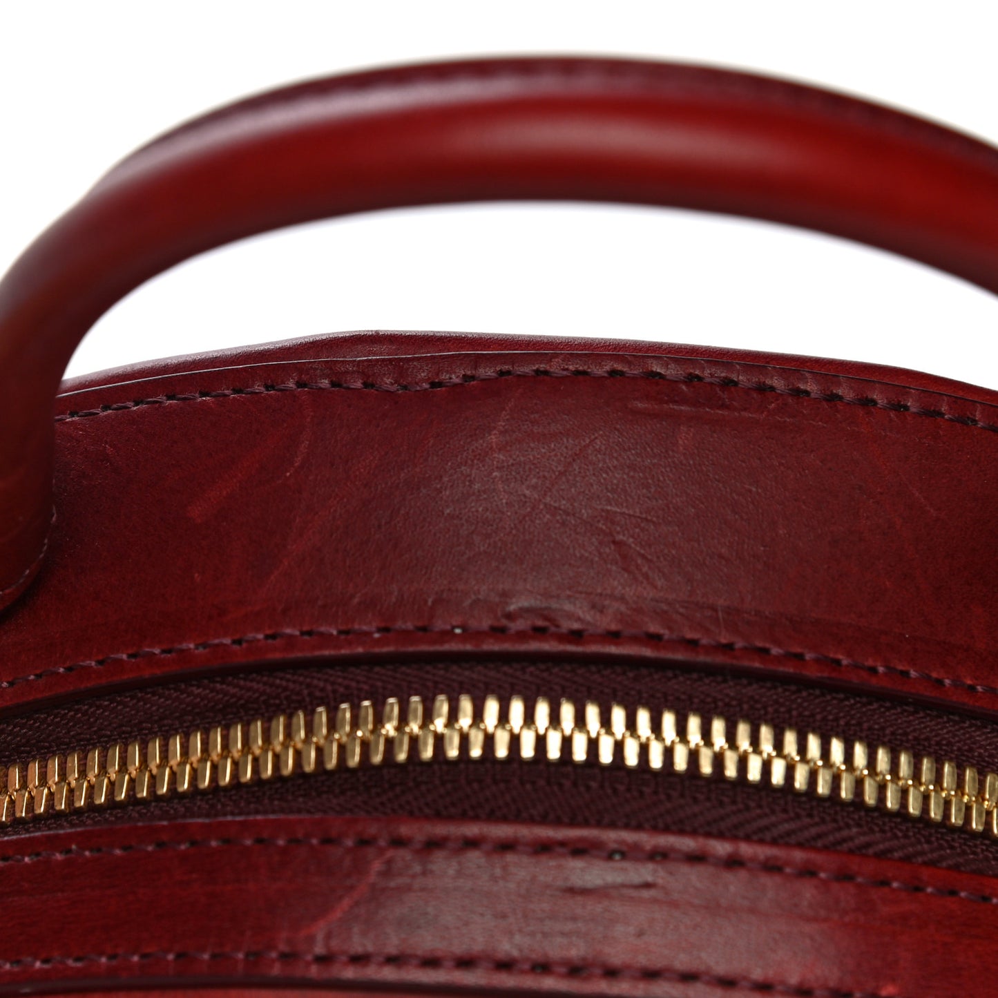 Calfskin Circle Crossbody Bag Burgundy
