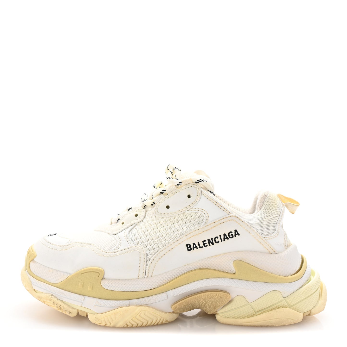 Fabric Mesh Womens Triple S Sneakers 38 White
