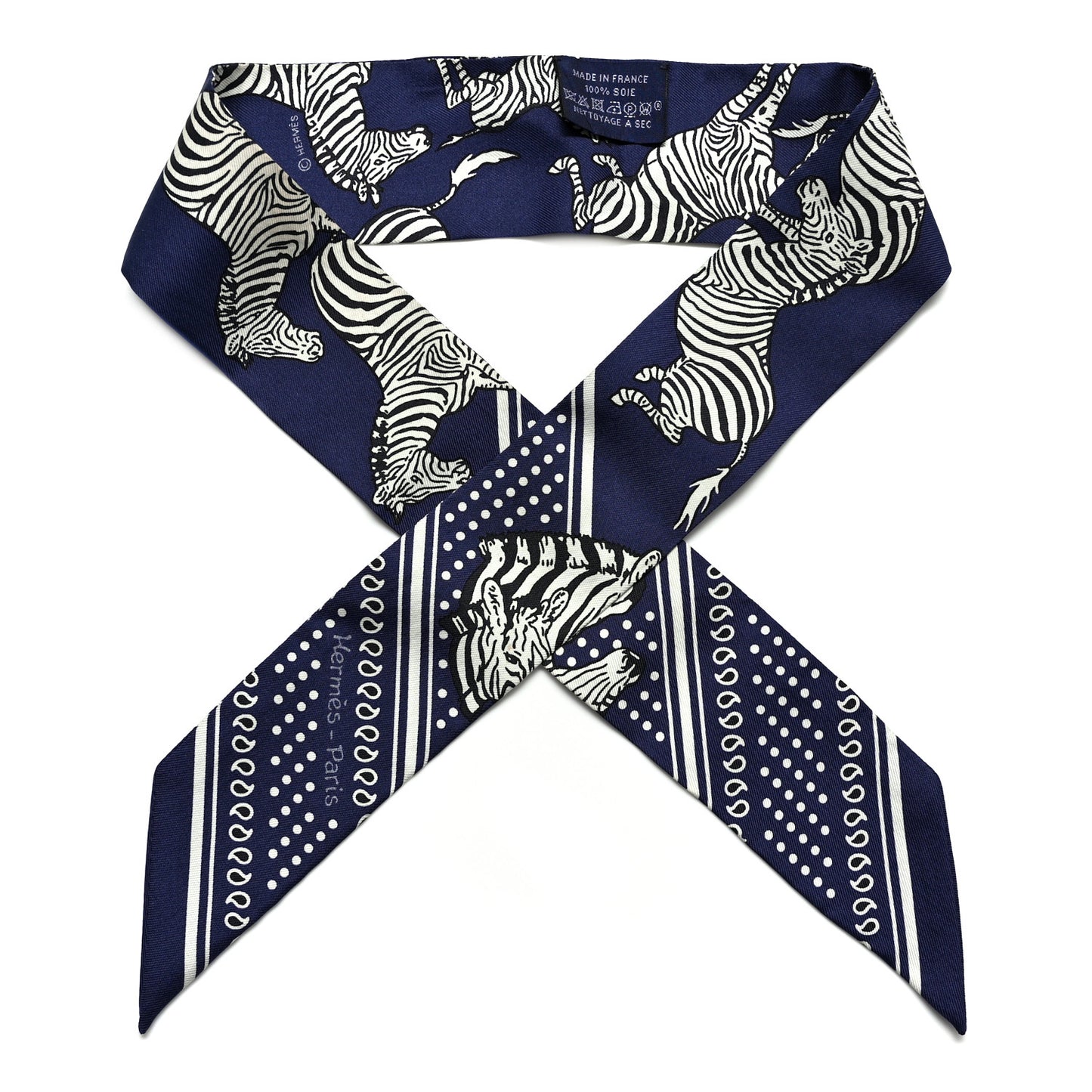Silk Les Zebres Twilly Gris Marine Black White