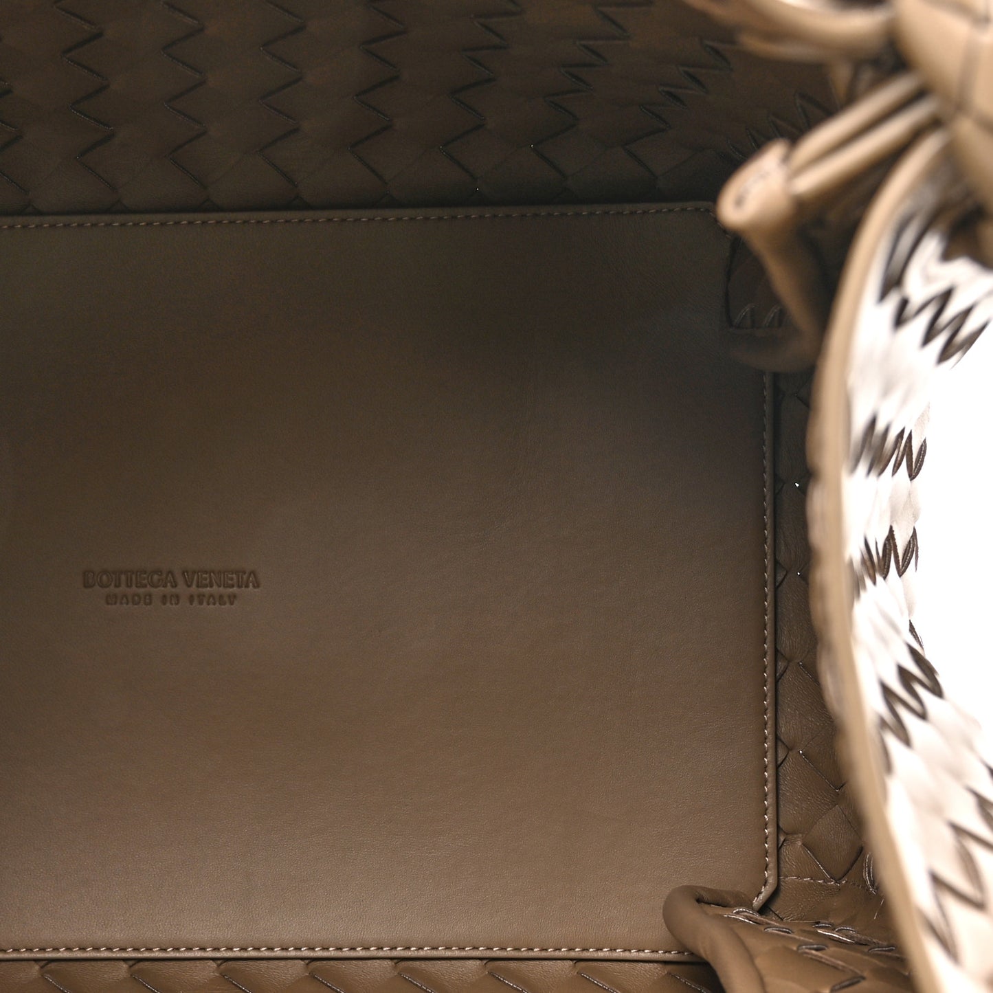 Nappa Intrecciato Large Andiamo Parachute Shoulder Bag Pinecone