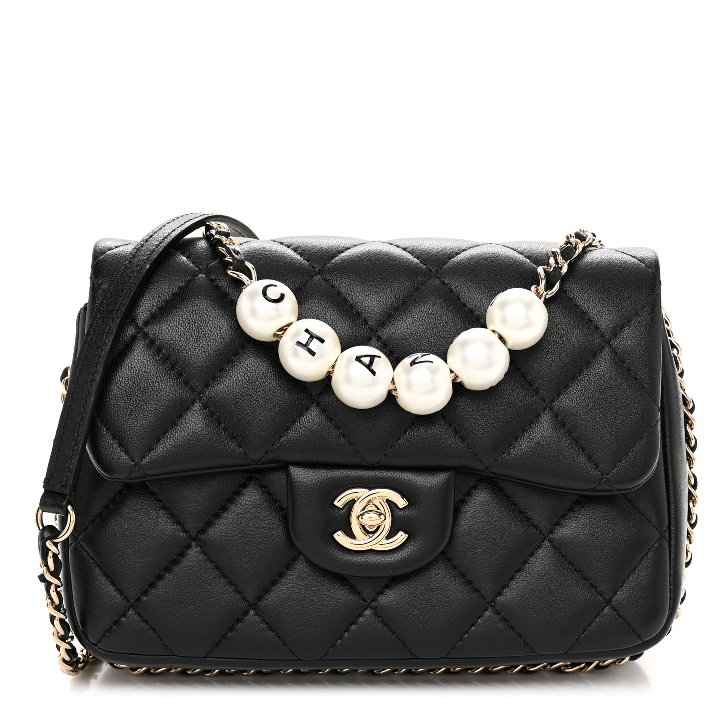Lambskin Quilted Small My Precious Flap Black