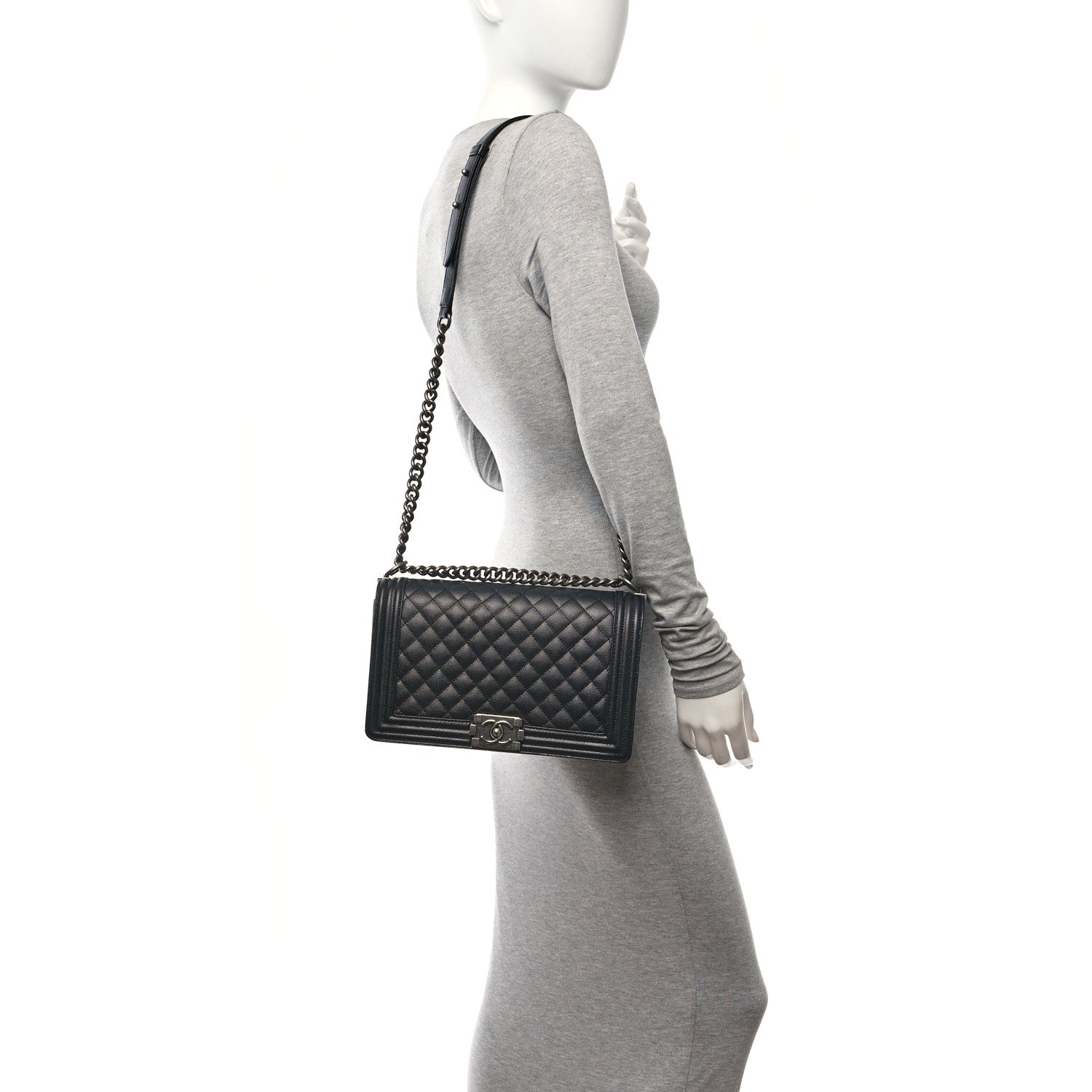 Chanel Caviar Quilted New Medium Boy Flap Black 2 of 10