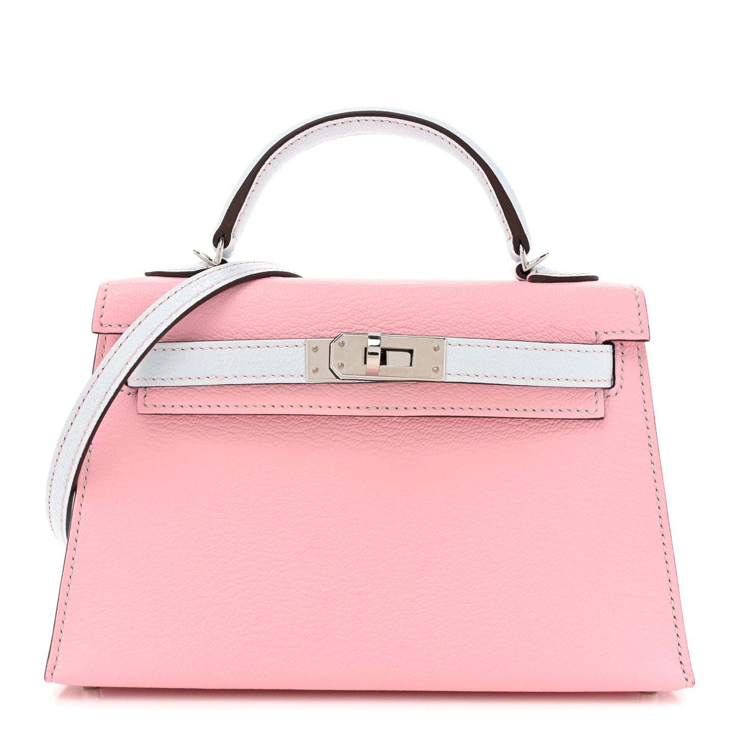 Chevre Mysore Horseshoe Mini Kelly Sellier 20 Rose Sakura Bleu Brume