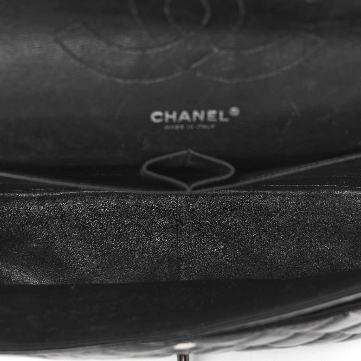 Chanel Shiny Distressed Calfskin Quilted Jumbo Double Flap So Black 6 of 12