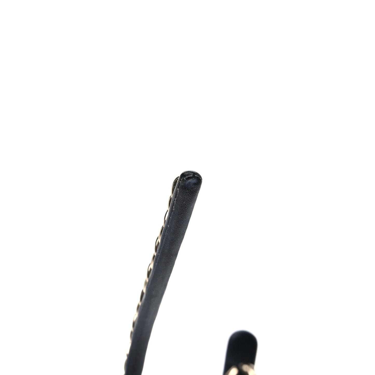 Metal Lambskin CC Turnlock Chain Headband Gold Black