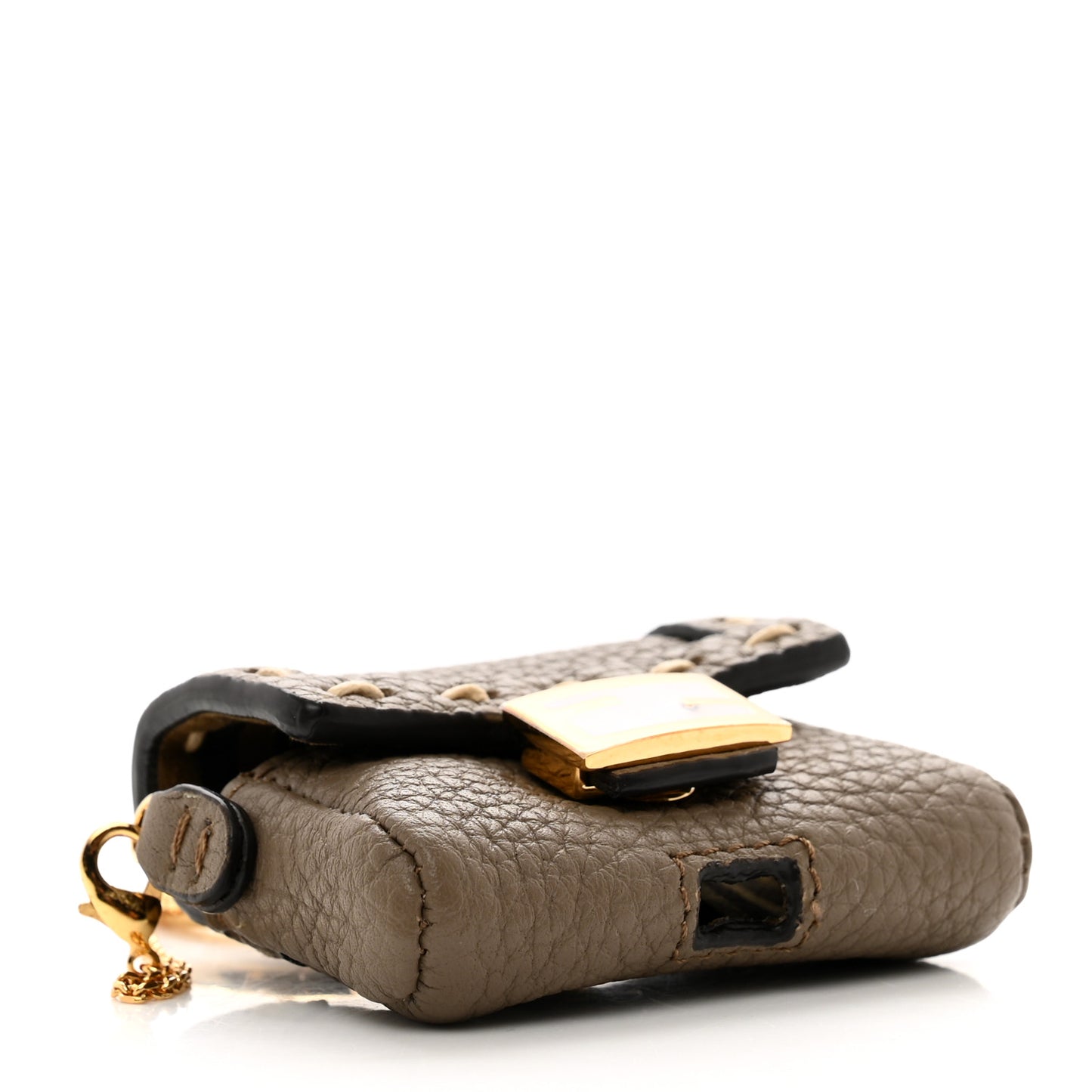 Cuoio Romano Selleria AirPods Pro Chain Baguette Charm Taupe