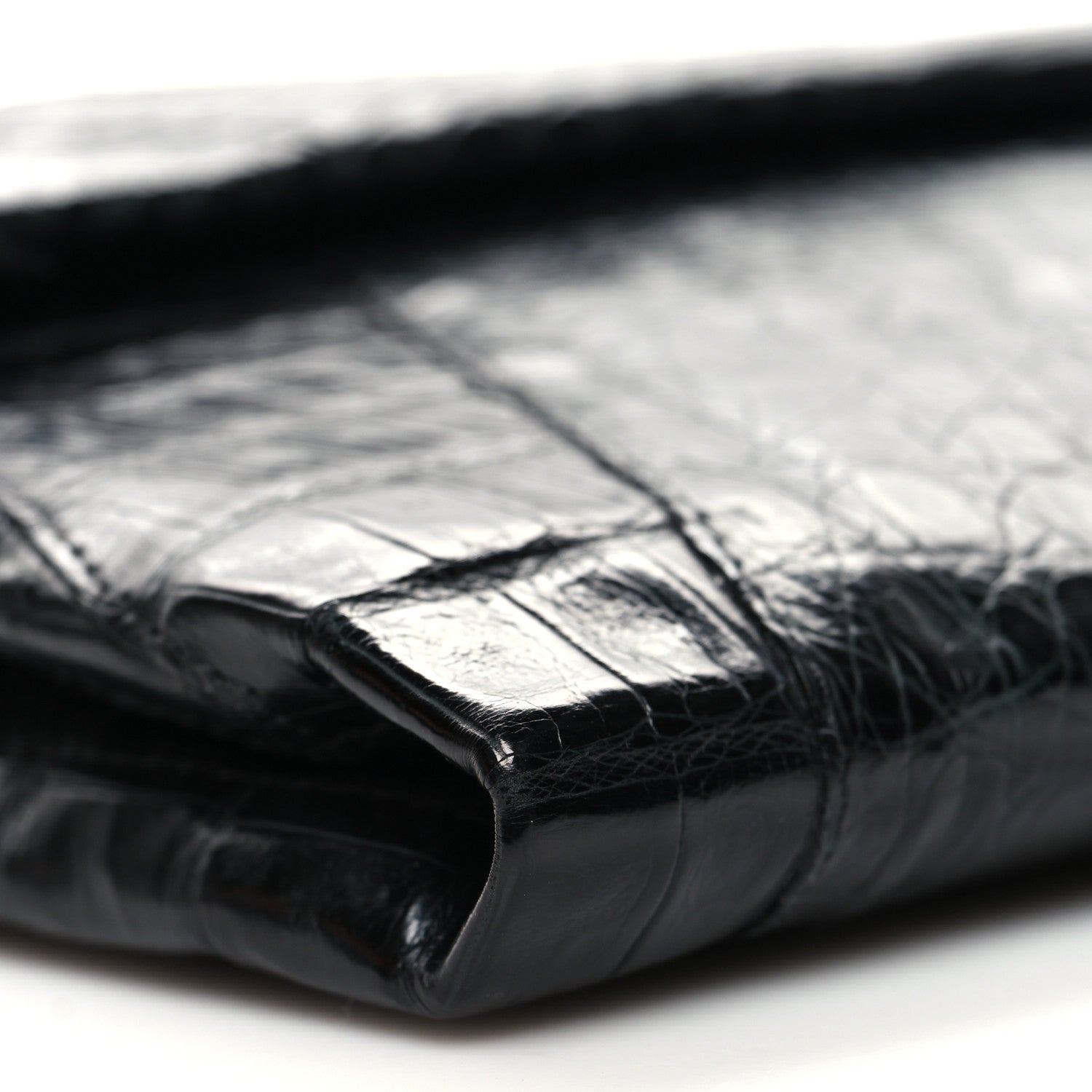 Nancy Gonzalez Crocodile Foldover Clutch Black 10 of 12
