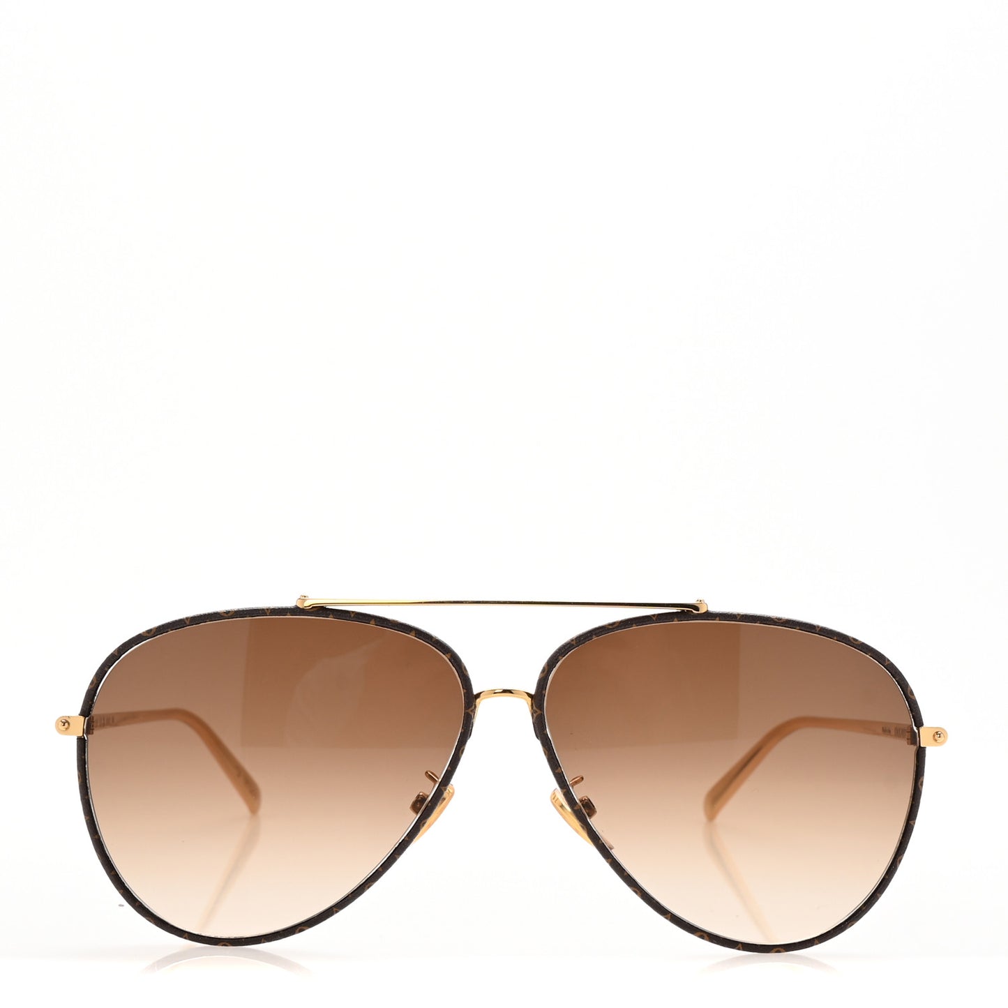 Metal Monogram LV First Pilot Sunglasses Z1712U Gold Brown