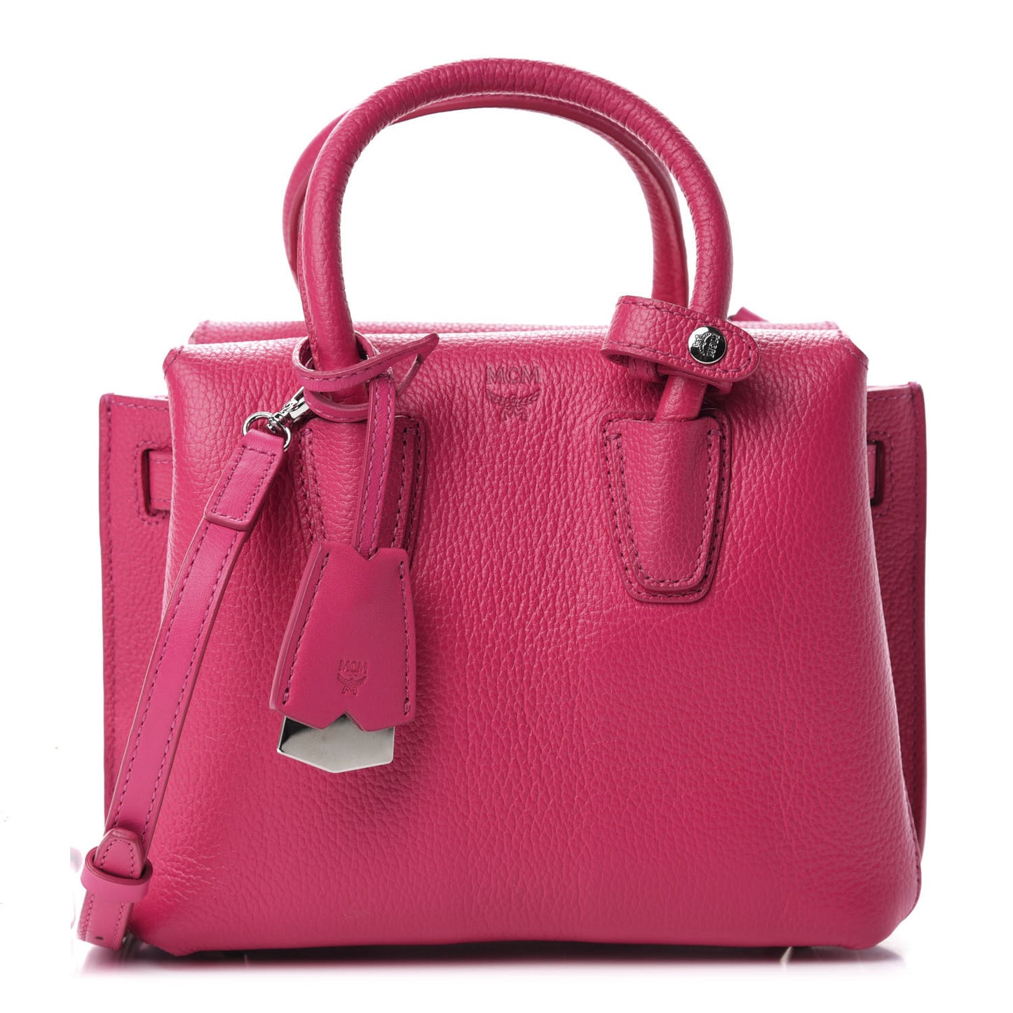 Grained Calfskin Mini Milla Tote Beetroot Pink