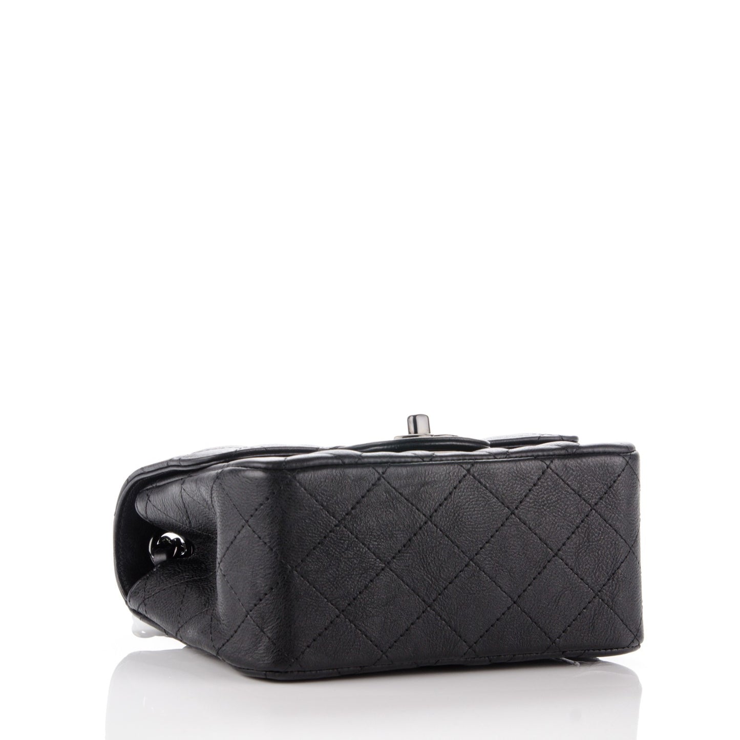 Calfskin Quilted Mini Square Flap So Black