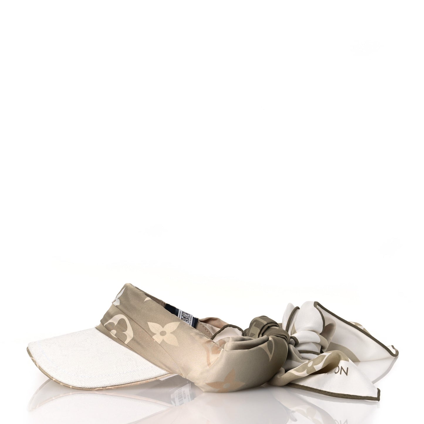 Cotton Sun And Silk Visor White Beige