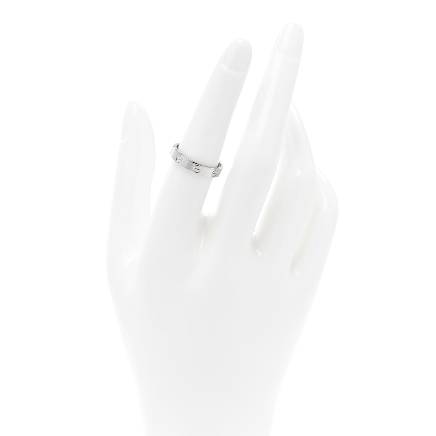 18K White Gold 3.5mm LOVE Wedding Band Ring 54 6.75