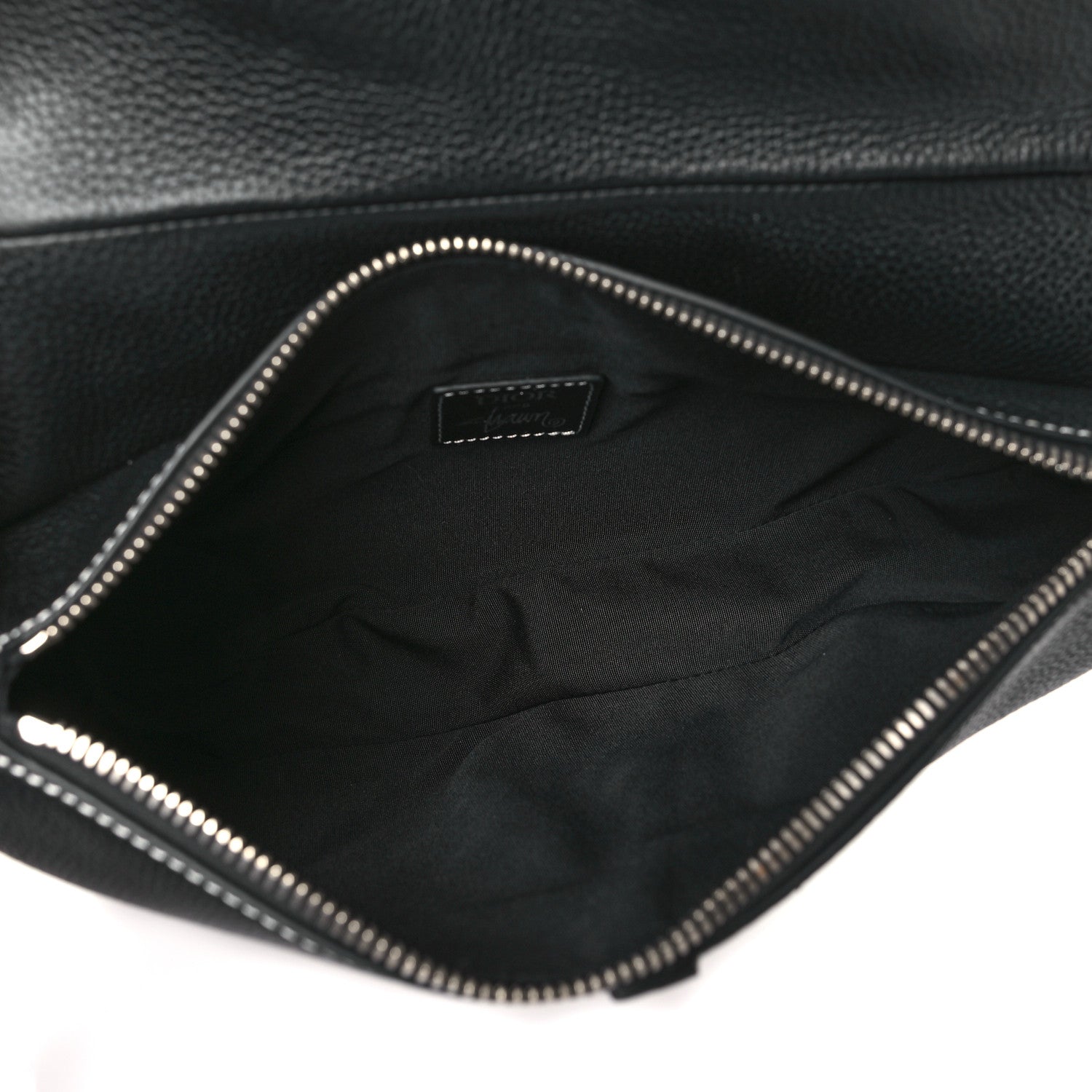 Christian Dior X SHAWN STUSSY Grained Calfskin Bee Saddle Bag Black 5 of 10