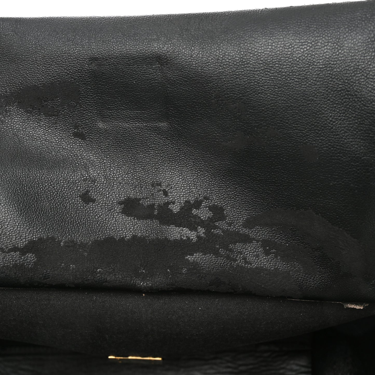 Drummed Calfskin Suede Medium Trapeze Black Taupe