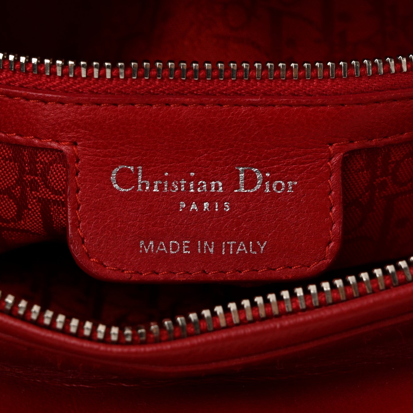 Lambskin Cannage Medium Lady Dior Red