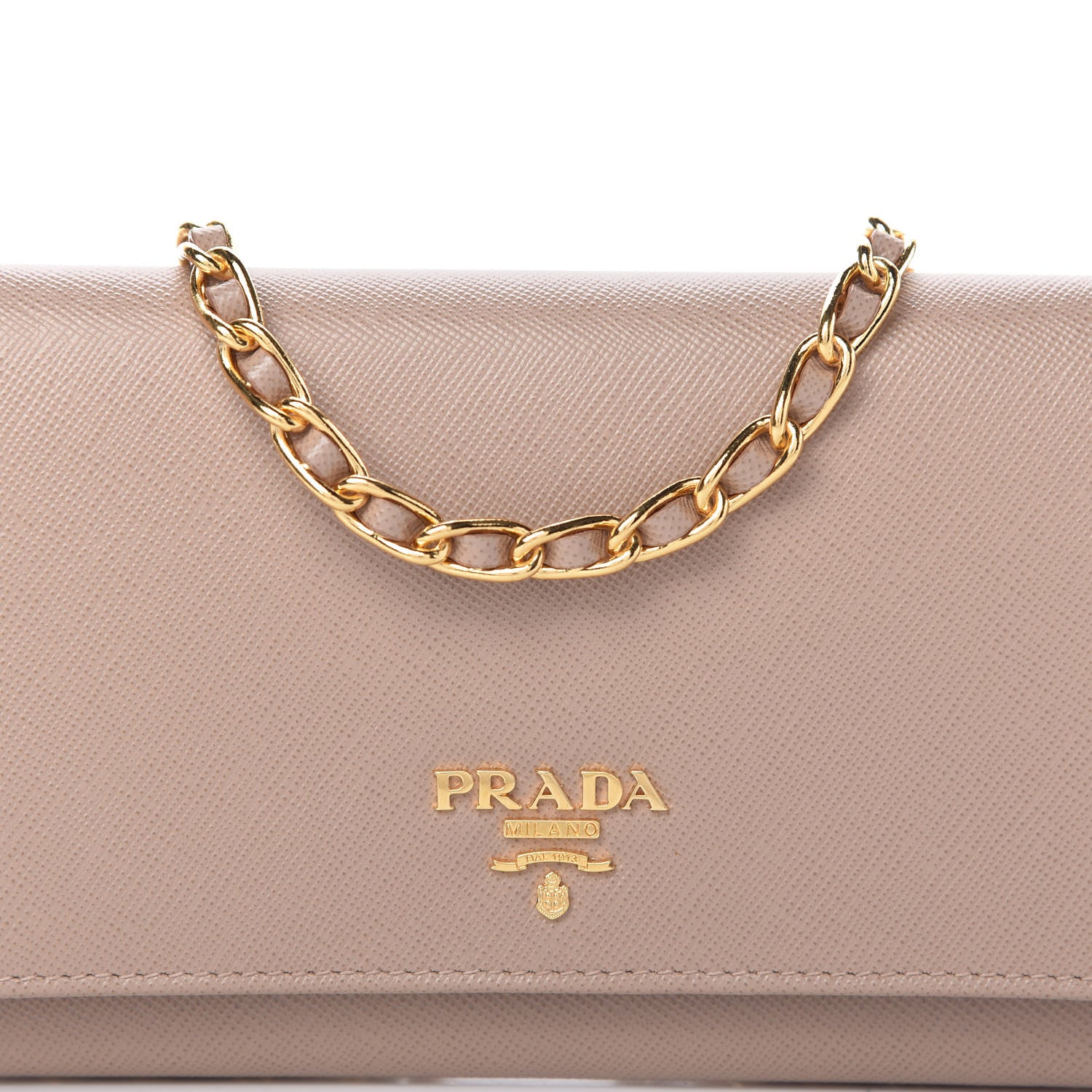 Prada Saffiano Metal Oro Chain Wallet Cammeo 11 of 12