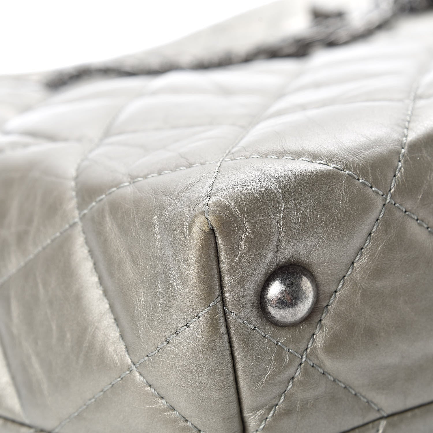 Chanel Aged Calfskin Quilted Reissue 2.55 Tote Light Gold 9 of 16