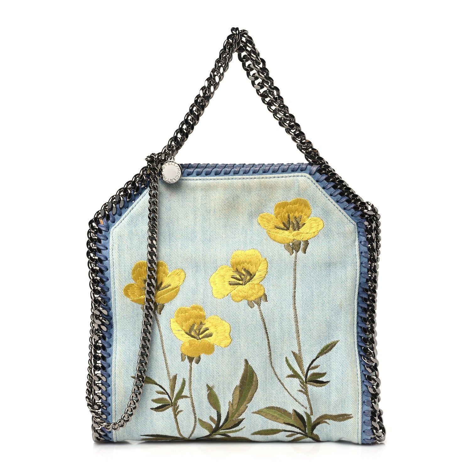 Stella McCartney Denim Flower Mini Falabella Tote Blue 1 of 13