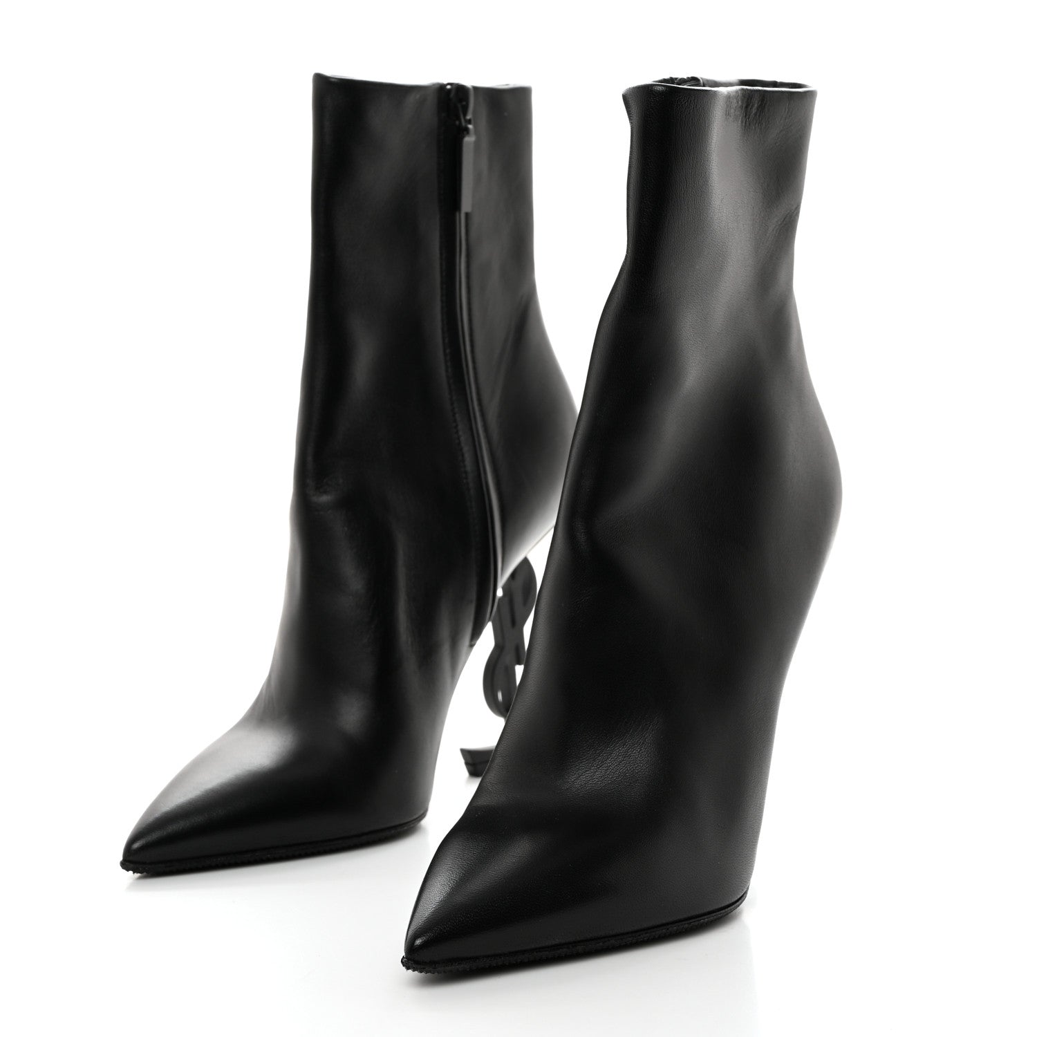 Saint Laurent Calfskin Opyum Ankle Boots 37 Black 3 of 9