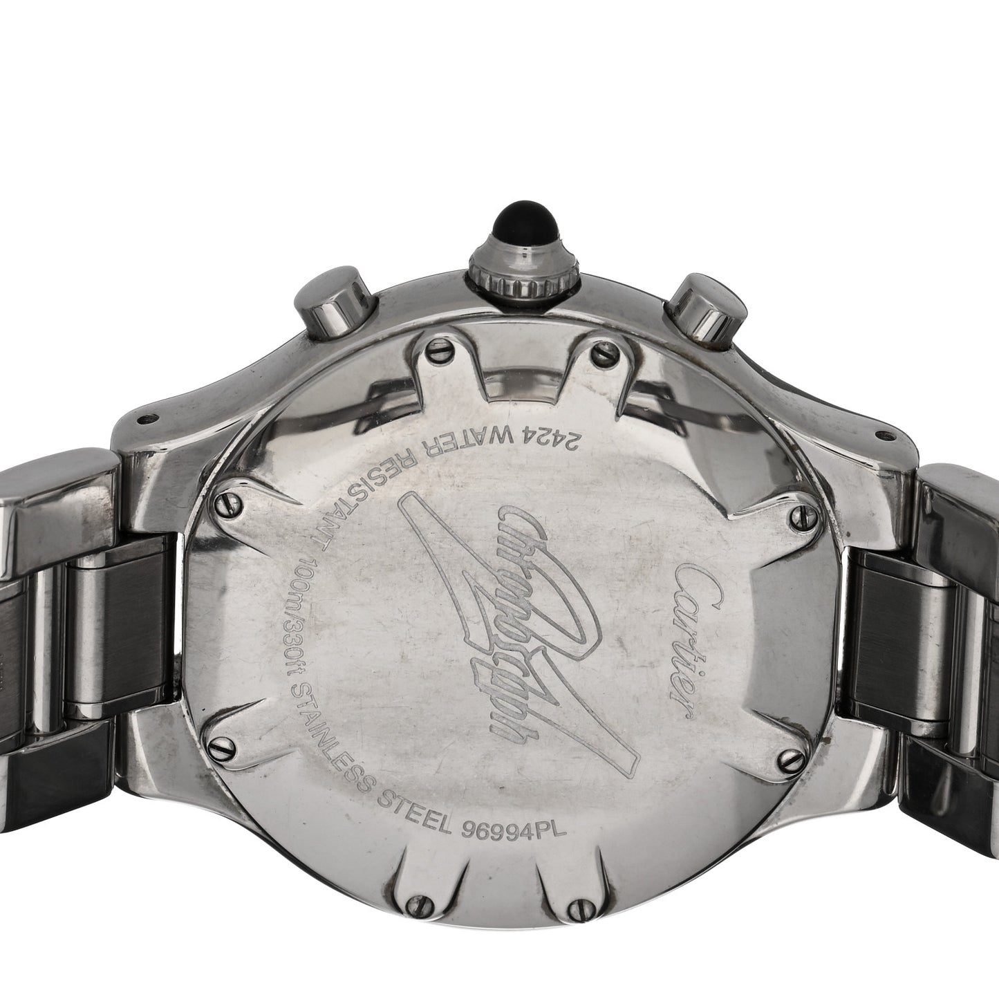 Stainless Steel 38mm Must de 21 Chronoscaph Quartz Watch Black