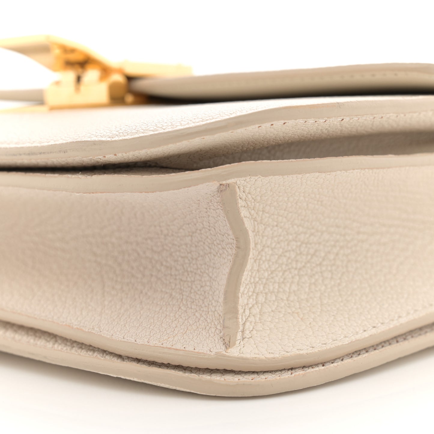 Goatskin Medium Classic Box Flap Bag White