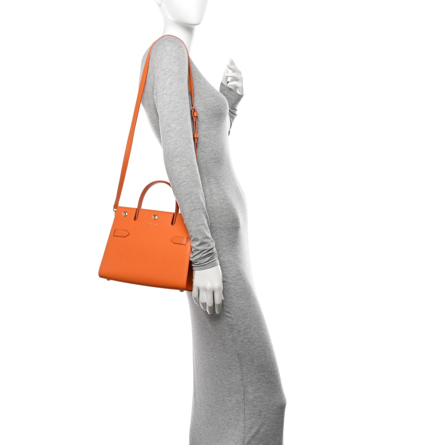 Grainy Calfskin Mini Title Bag Orange