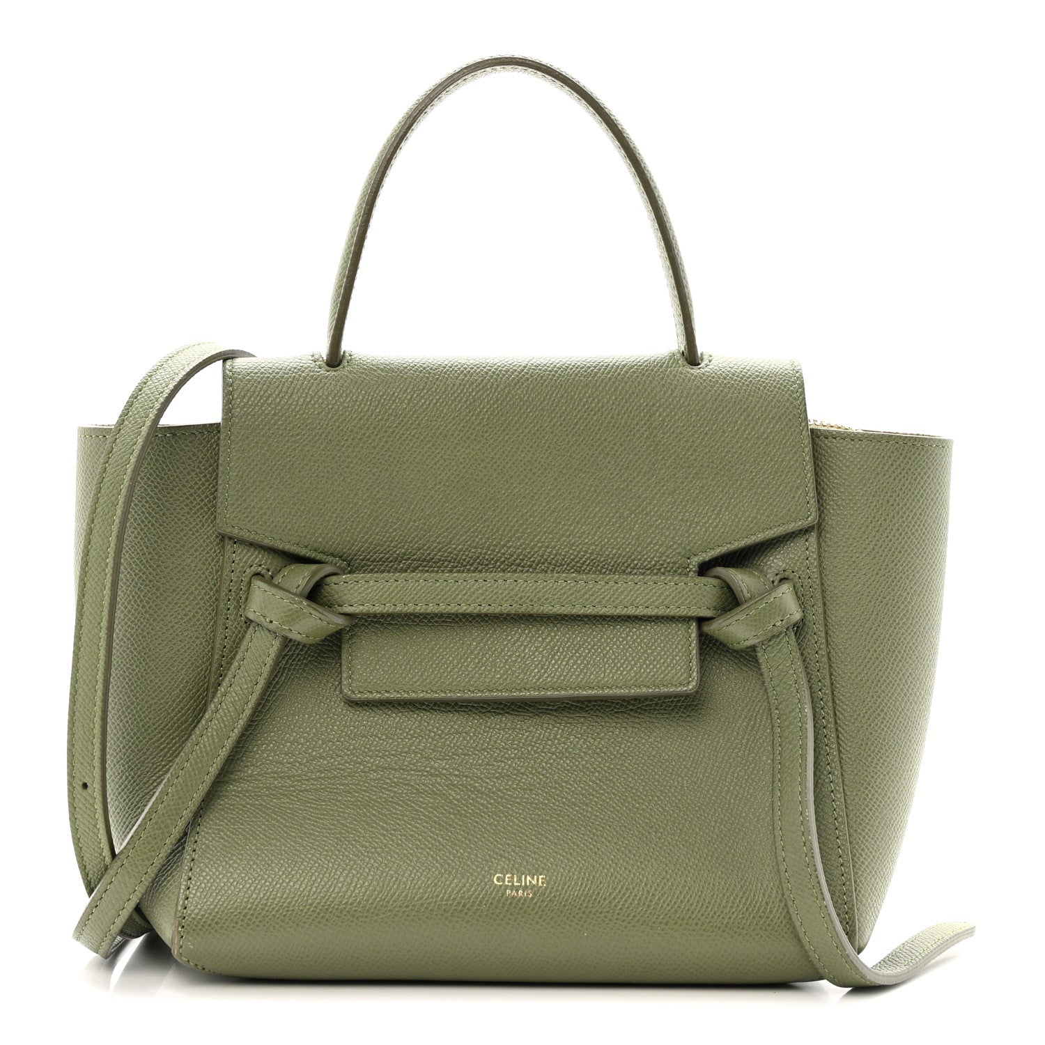 Celine Grained Calfskin Nano Belt Bag Army Green 1795482  display picture 1