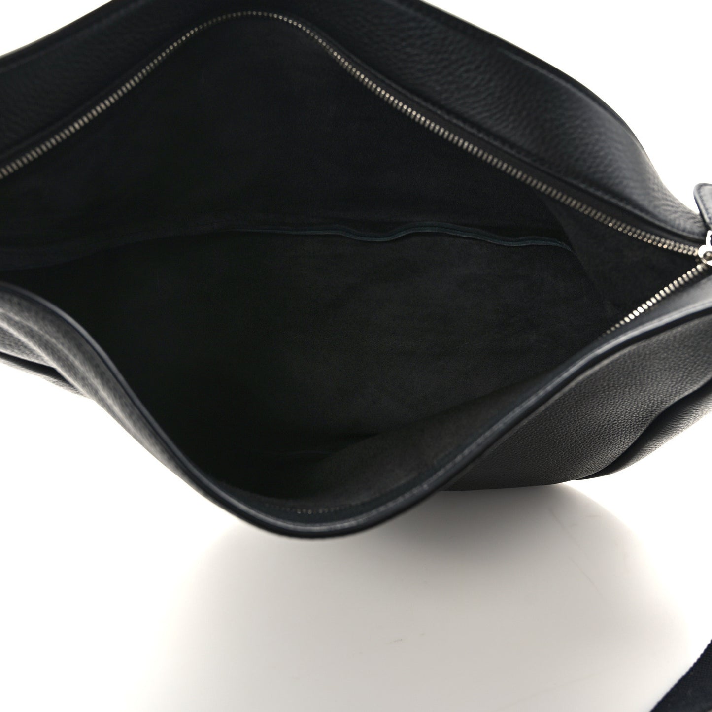 Grained Calfskin Large Slouchy Banana Bag Black