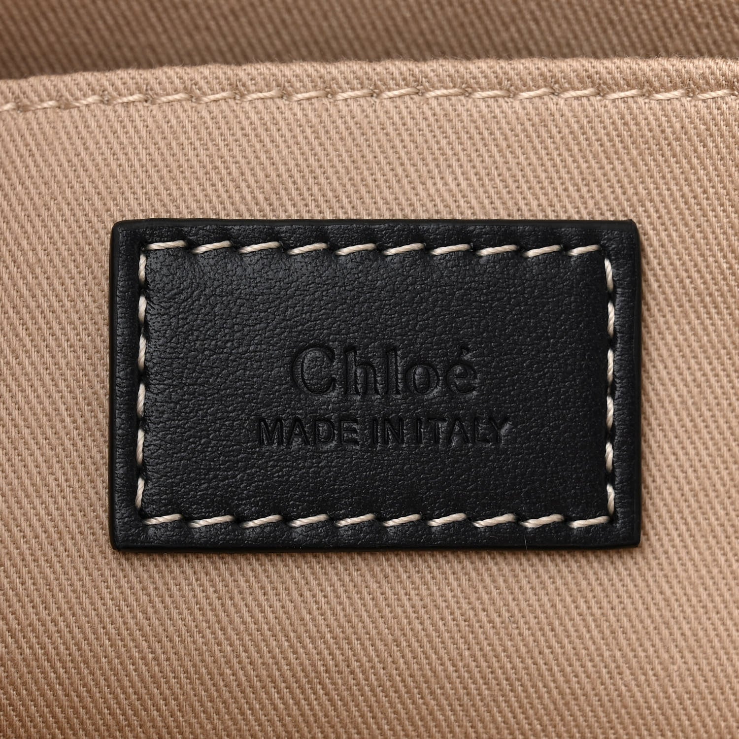 Chloe Cotton Calfskin Large Woody Ribbon Tote White Blue 6 of 10