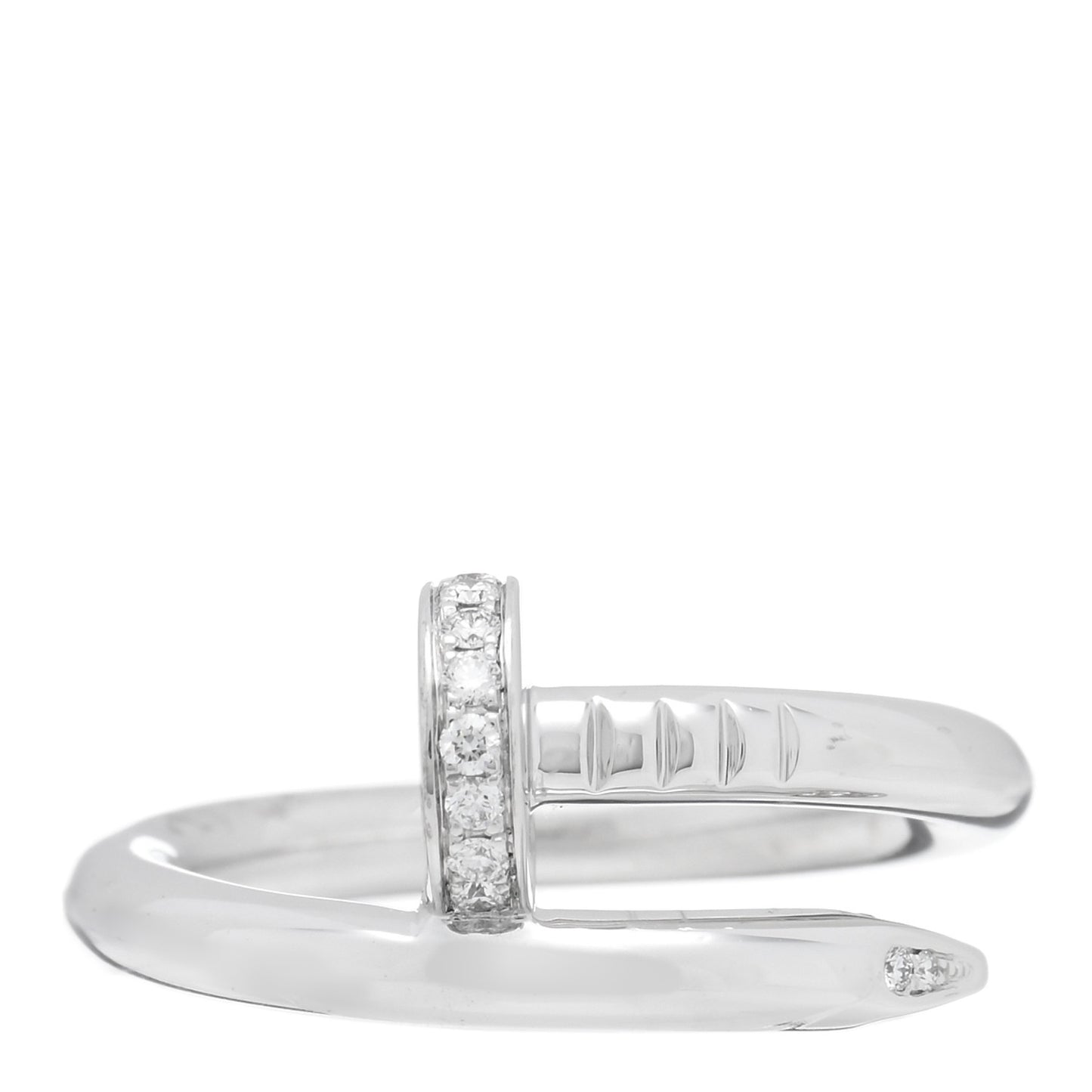 18K White Gold Diamond Juste Un Clou Ring 52 6