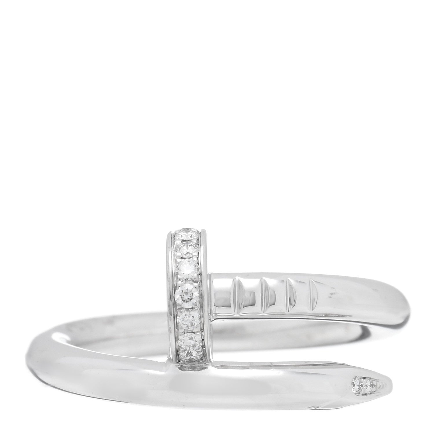 Cartier 18K White Gold Diamond Juste Un Clou Ring 52 6 1 of 5